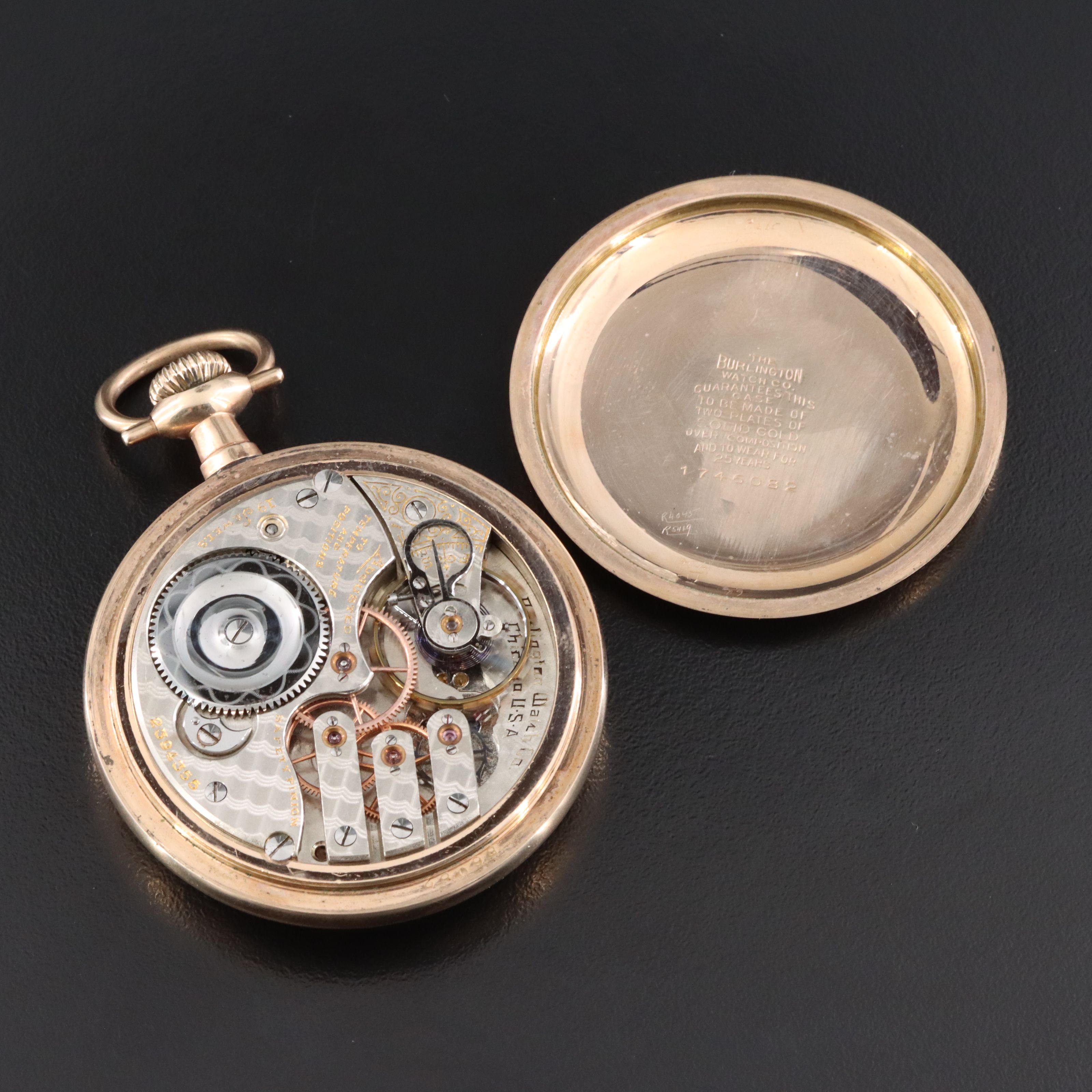 Burlington Watch Co. 1912 Burlington Special Gold-Tone Pocket Watch