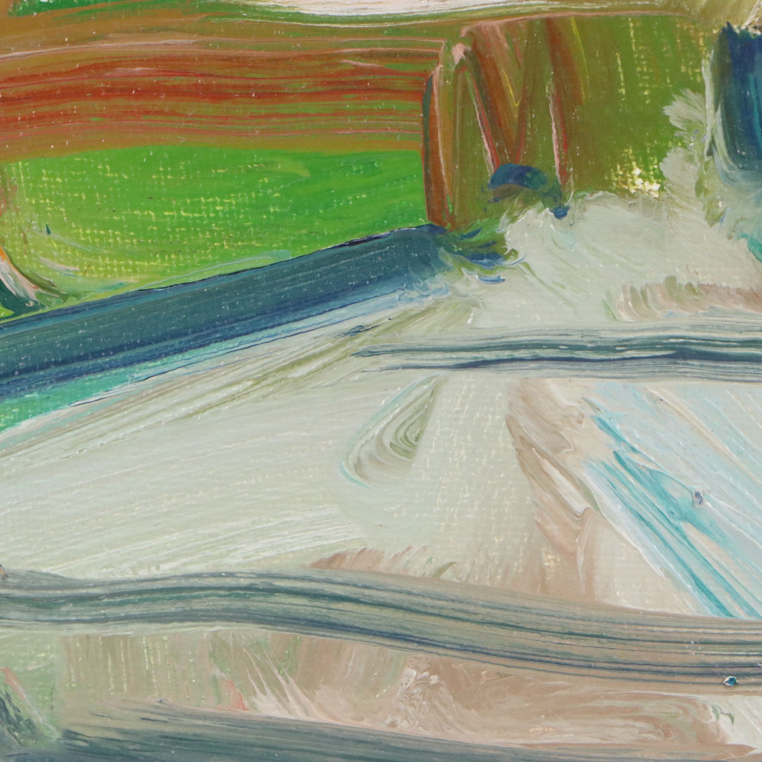 Jose Trujillo Landscape Oil Painting "The Old Farm House," 2024