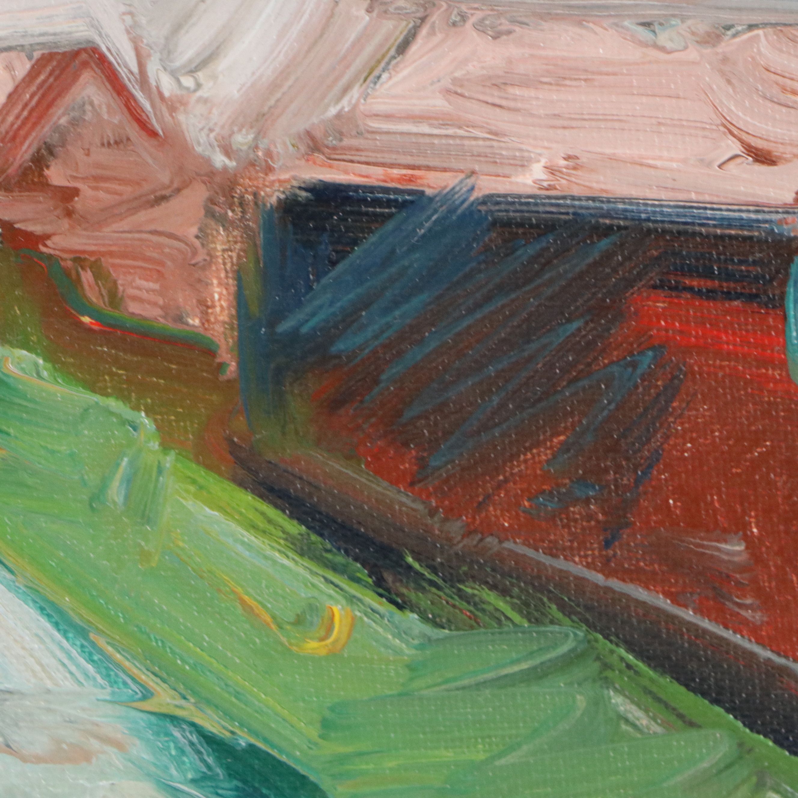 Jose Trujillo Landscape Oil Painting "The Old Farm House," 2024