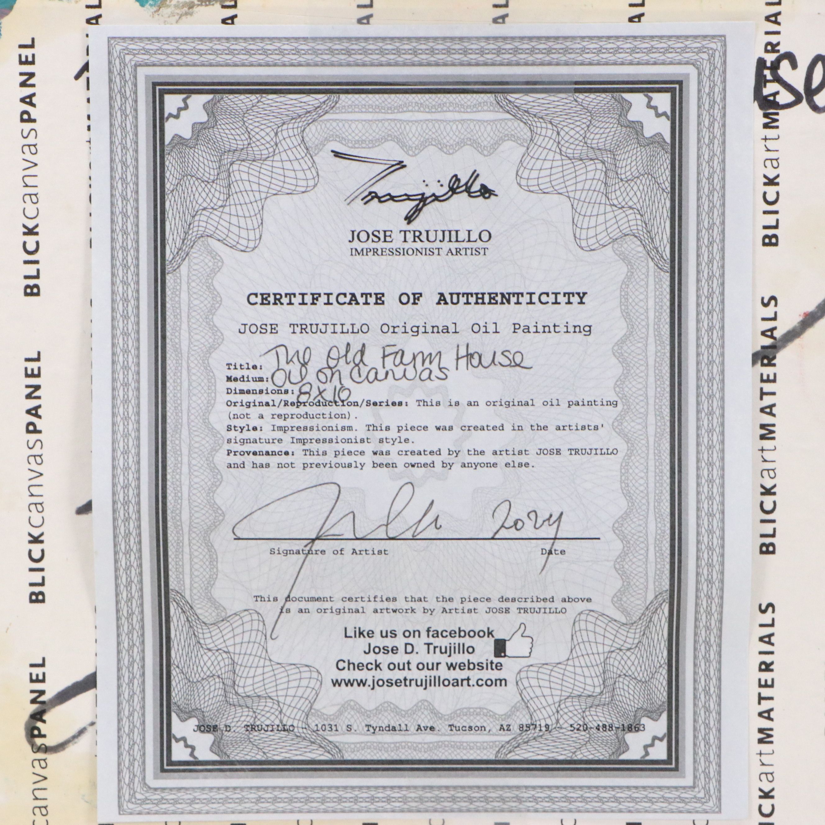 Jose Trujillo Landscape Oil Painting "The Old Farm House," 2024