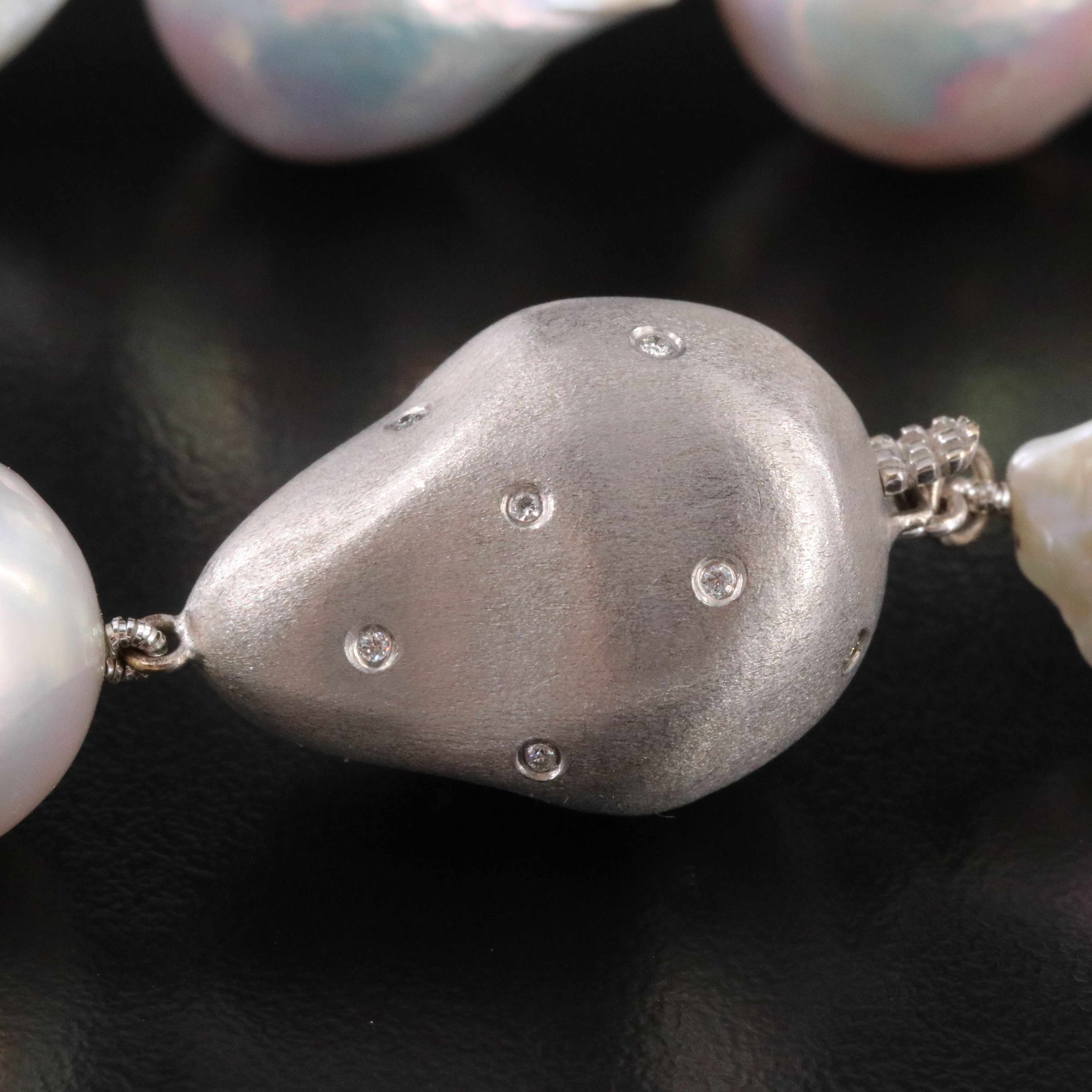 Pearl Necklace with 14K Diamond Clasp
