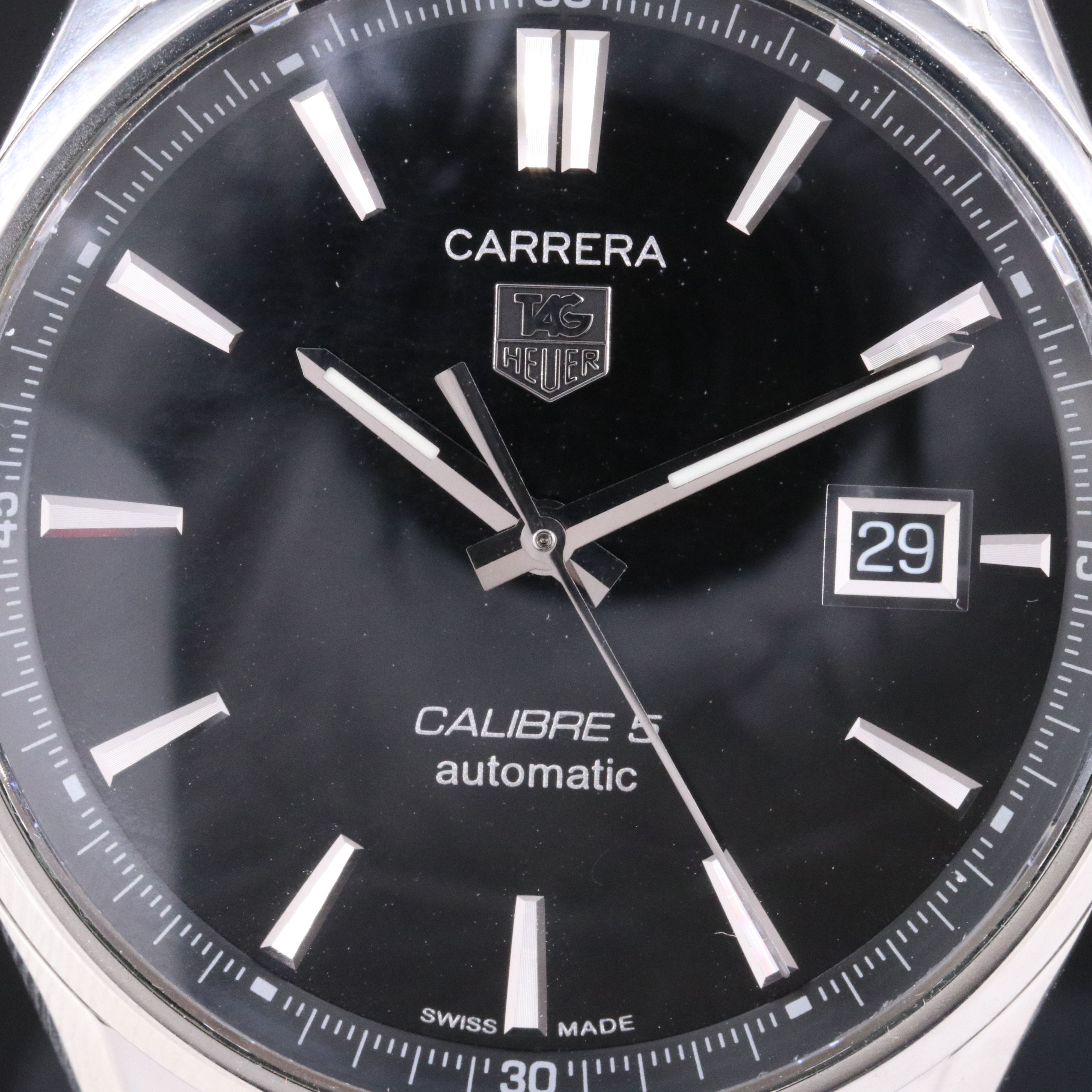 TAG Heuer Carrera Date Black Calibre 5 Automatic Watch WAR211A