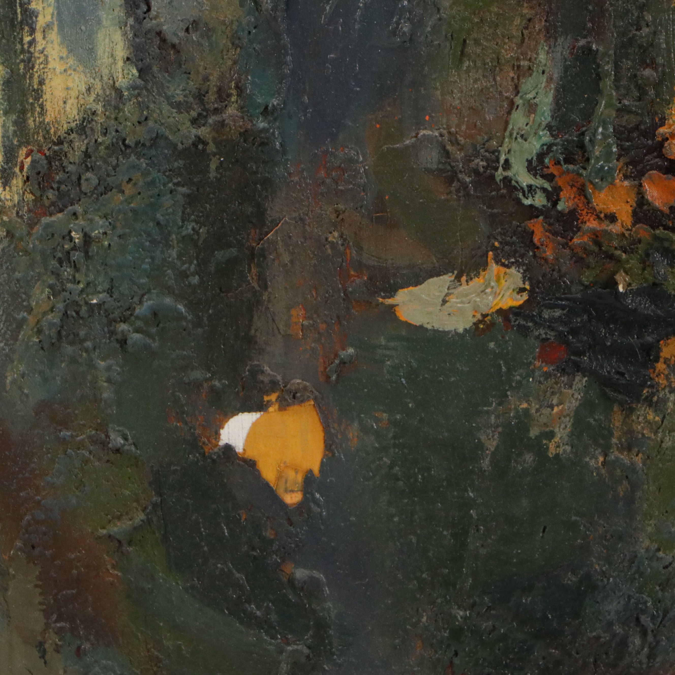 Modernist Impasto Floral Still Life Oil Painting