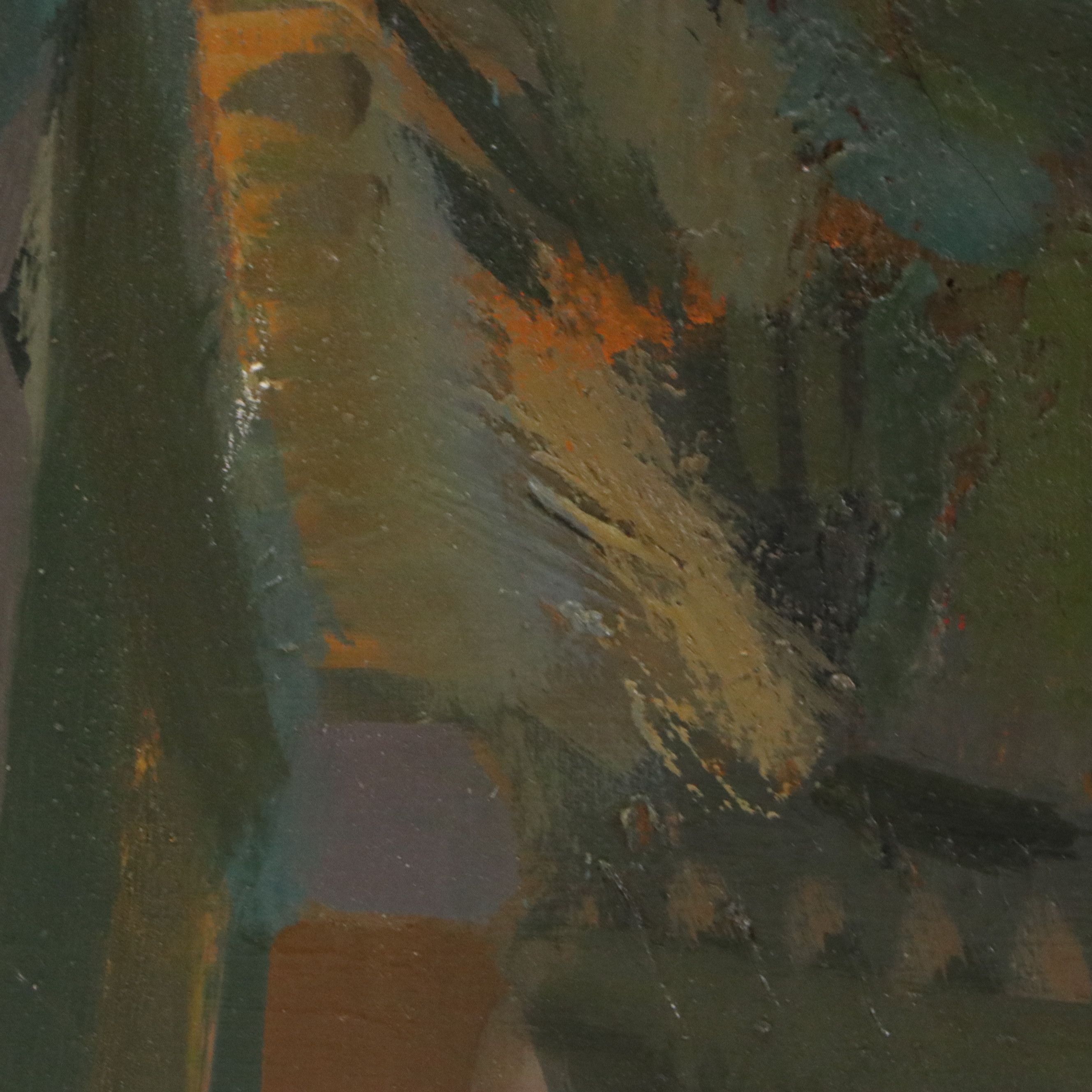 Modernist Impasto Floral Still Life Oil Painting