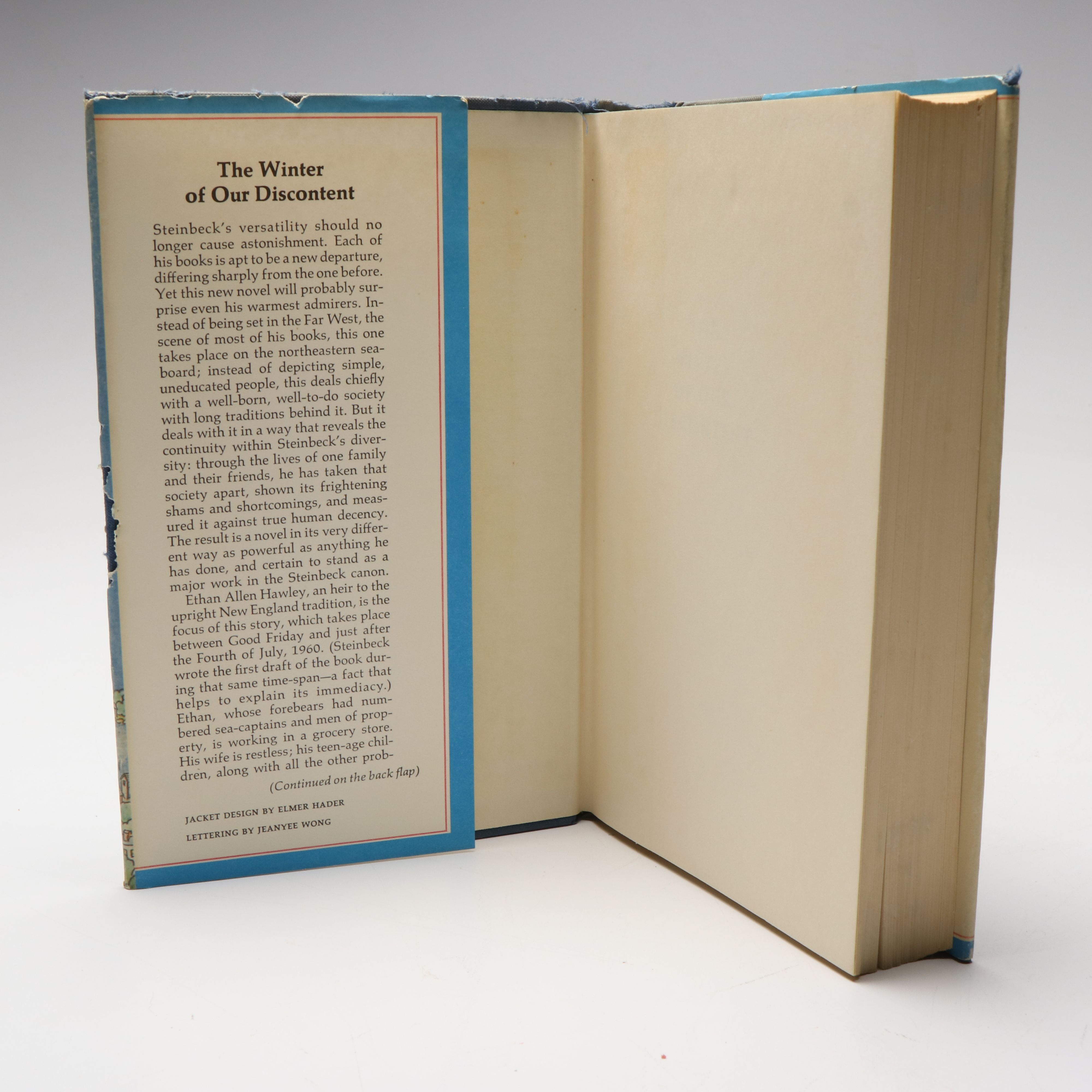 Book Club Edition "The Winter of Our Discontent" by John Steinbeck, 1961