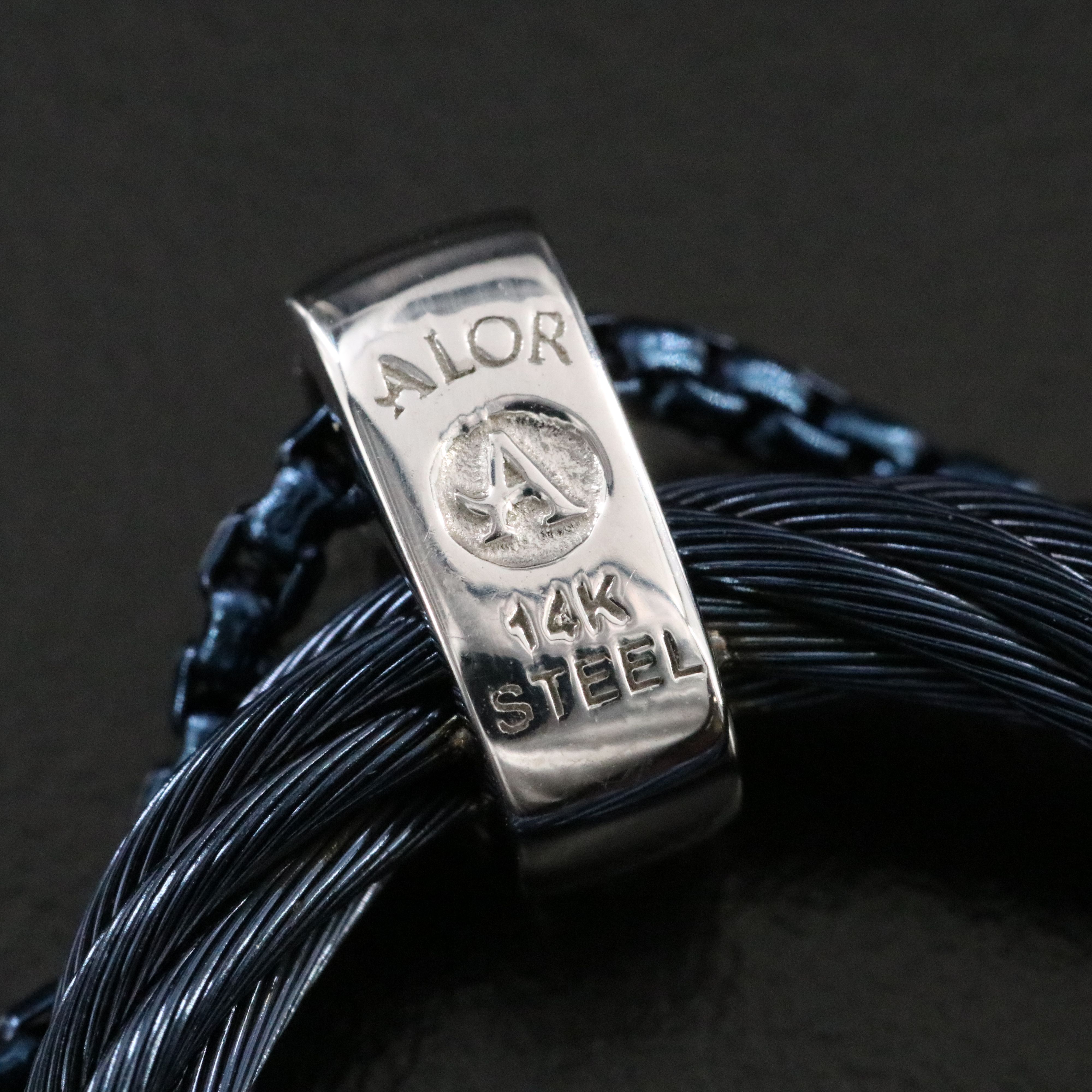 Alor Stainless Steel Cable Pendant Necklace with 14K Diamond Accent