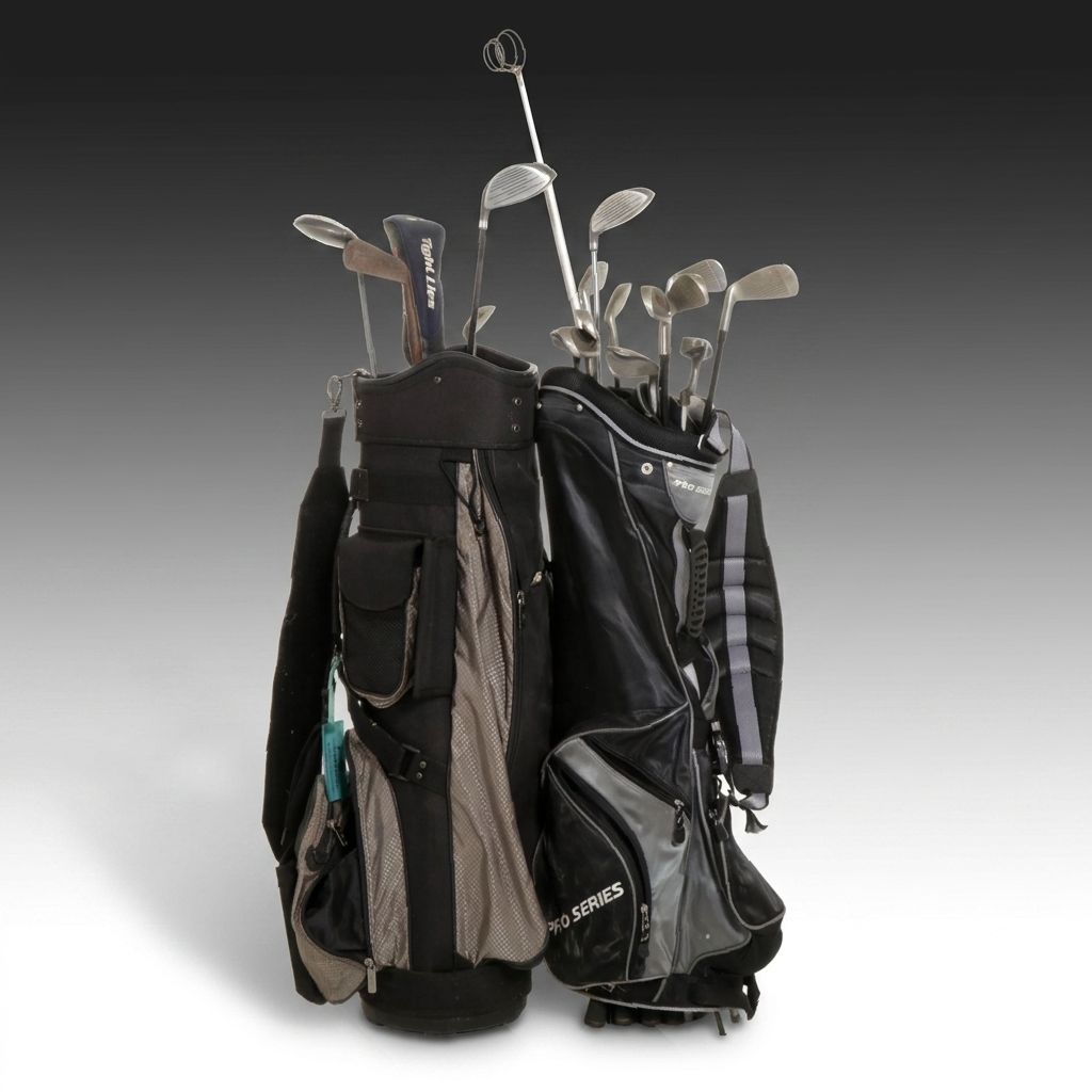 Two Golf Bags Including a Rival Titanium Reinforced 1-Driver and More Golf Clubs