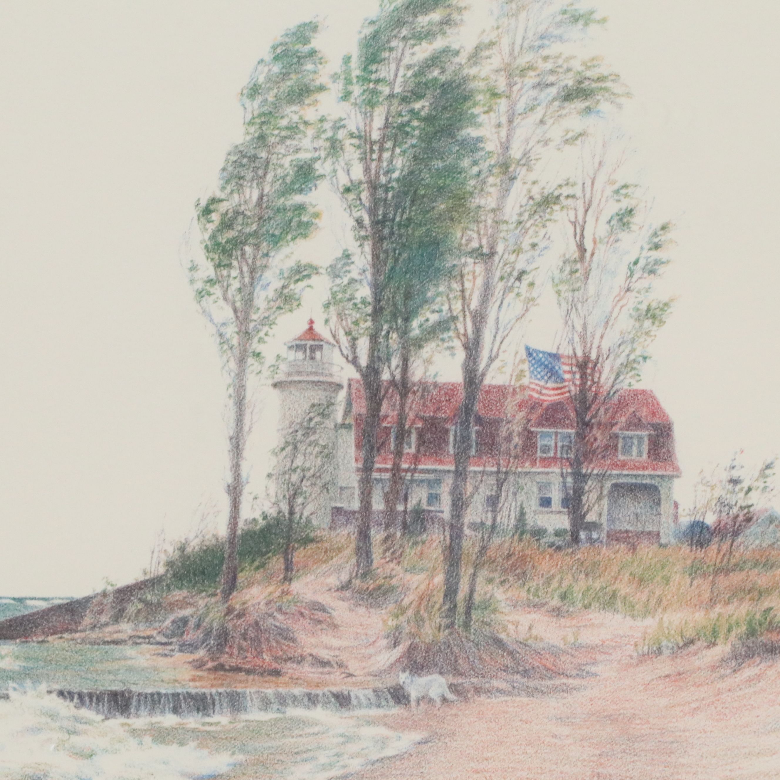 Kathleen Chaney Fritz Offset Lithograph "Point Betsie," Late 20th to 21st C.