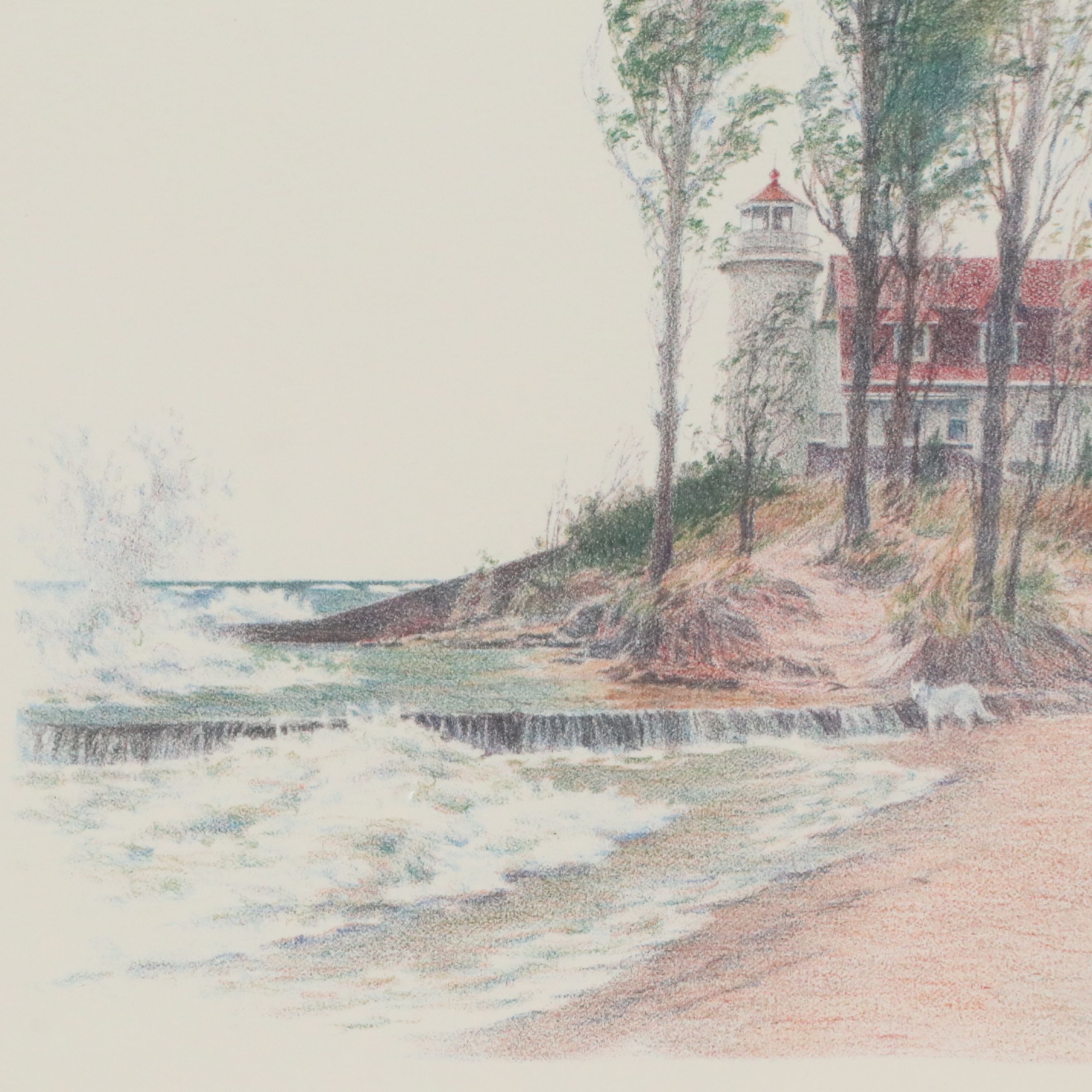 Kathleen Chaney Fritz Offset Lithograph "Point Betsie," Late 20th to 21st C.