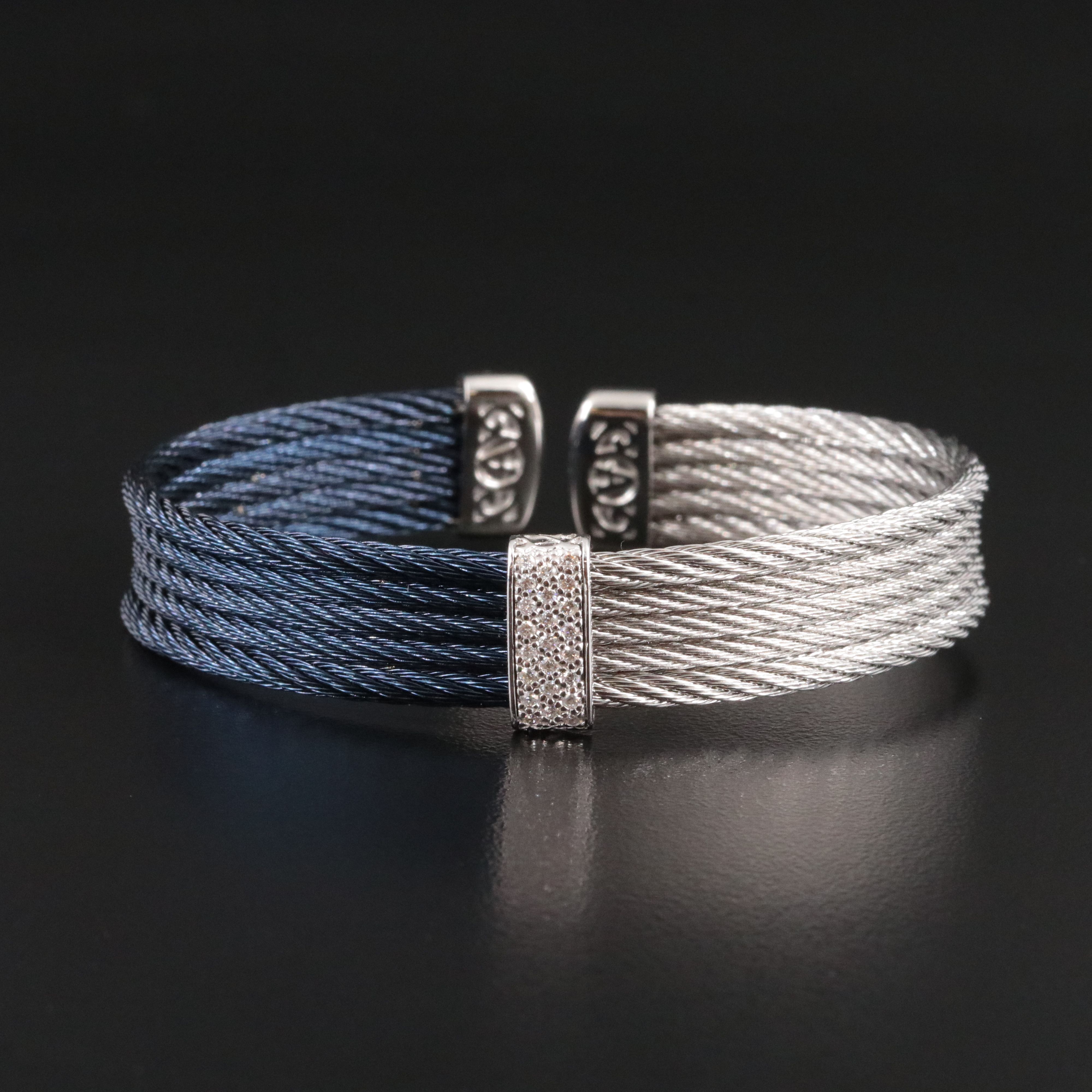 Alor Stainless Steel Cuff with 18K Diamond Accent