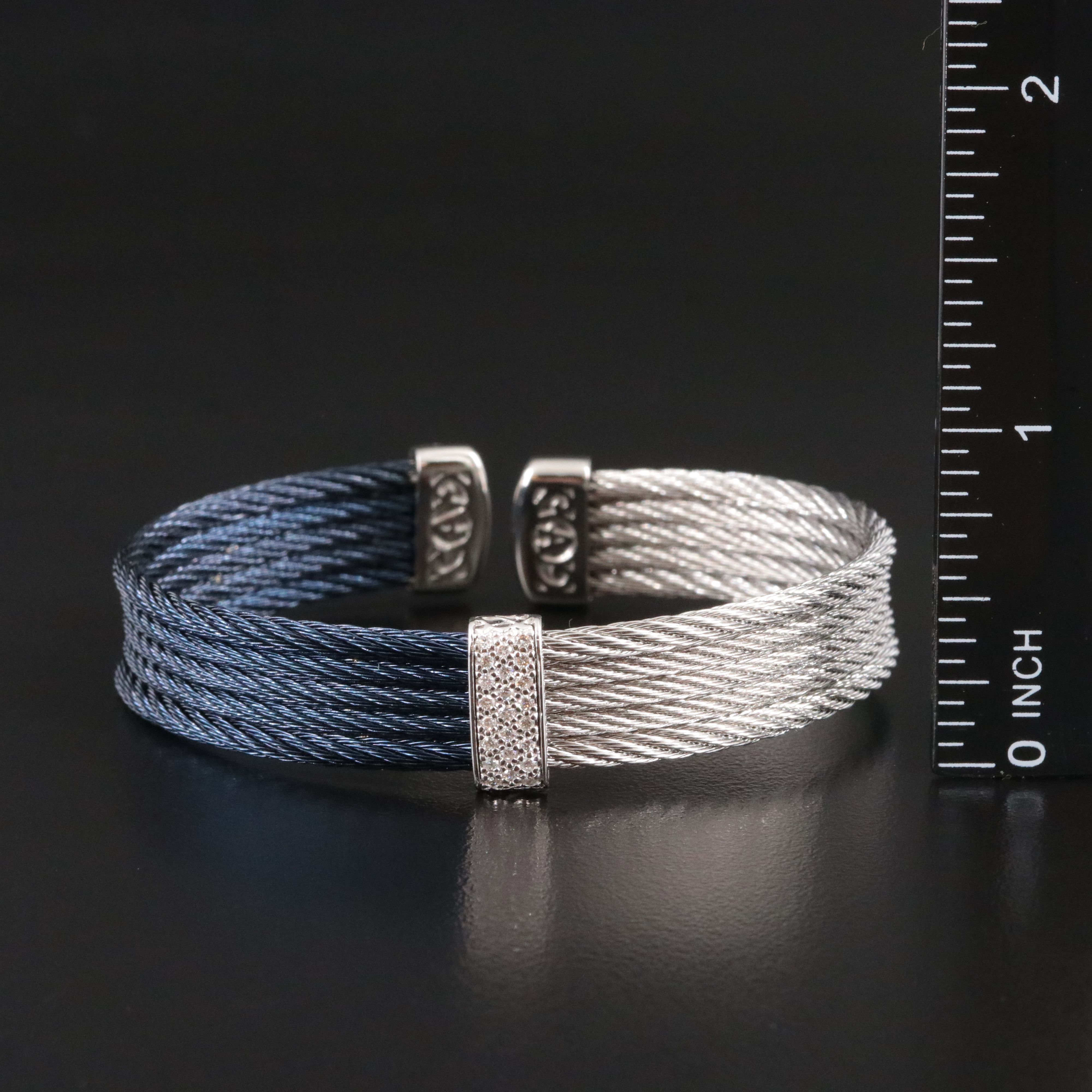Alor Stainless Steel Cuff with 18K Diamond Accent