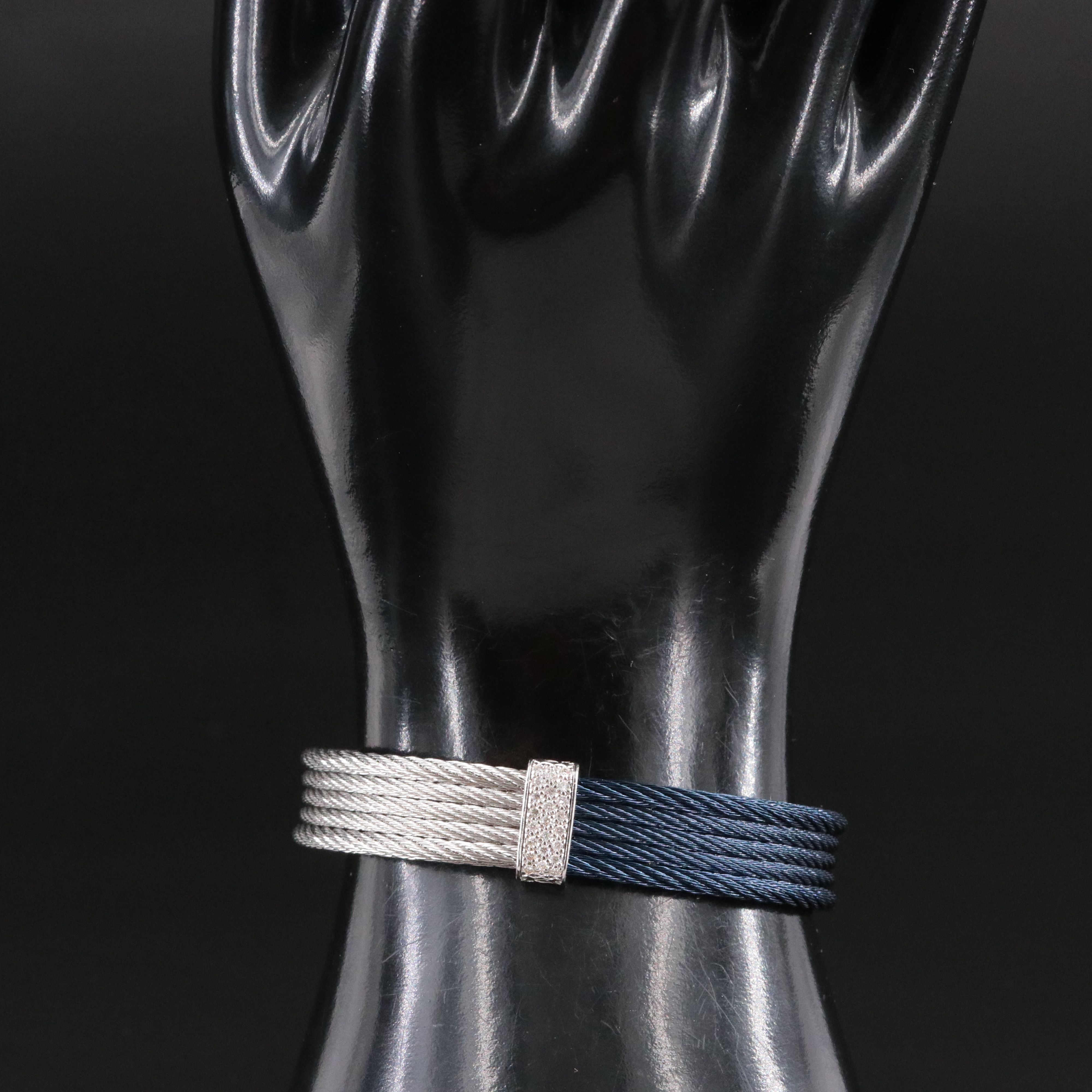 Alor Stainless Steel Cuff with 18K Diamond Accent