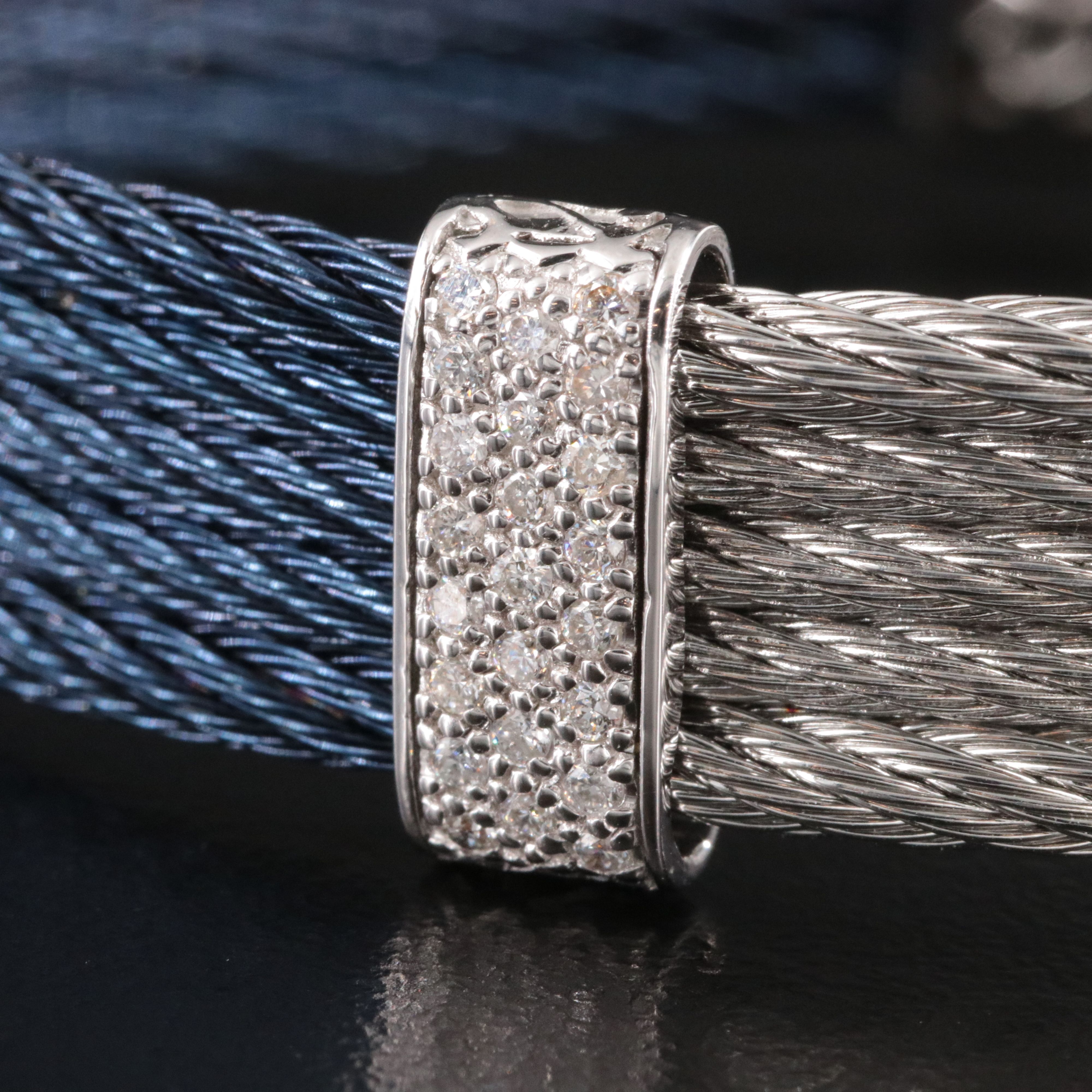 Alor Stainless Steel Cuff with 18K Diamond Accent