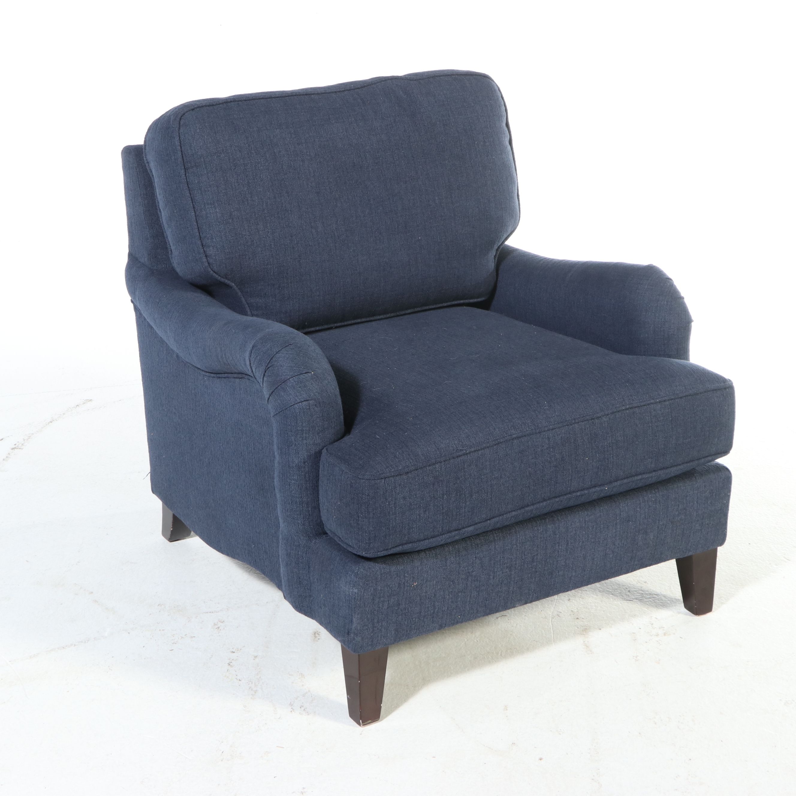 Contemporary Pier 1 Navy Blue Upholstered Armchair