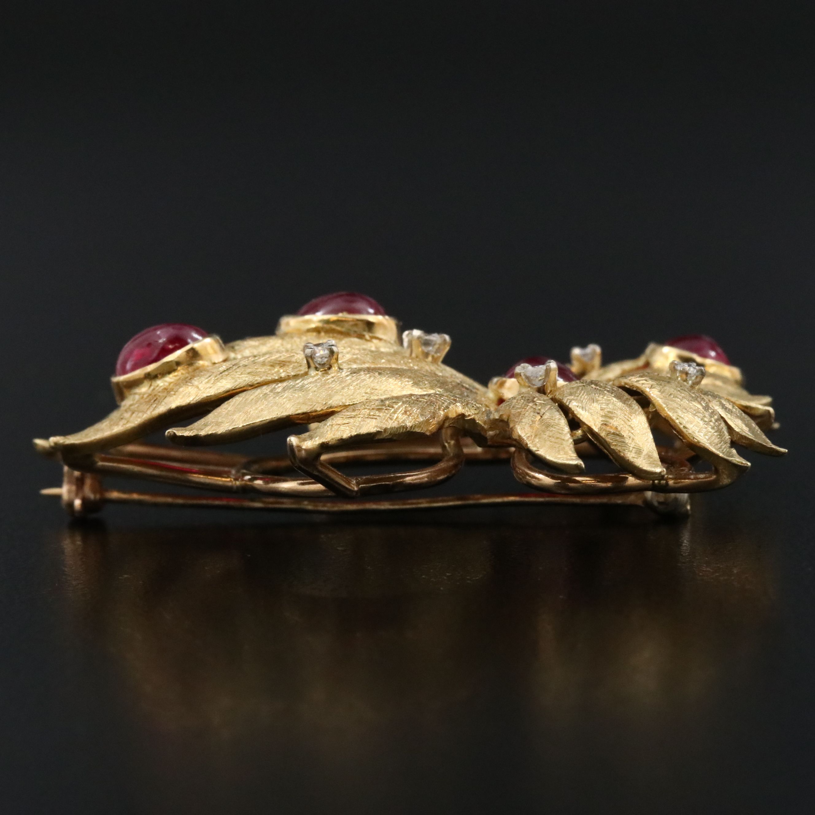 Bellocchio 14K Ruby and Diamond Sea Anemone Brooch