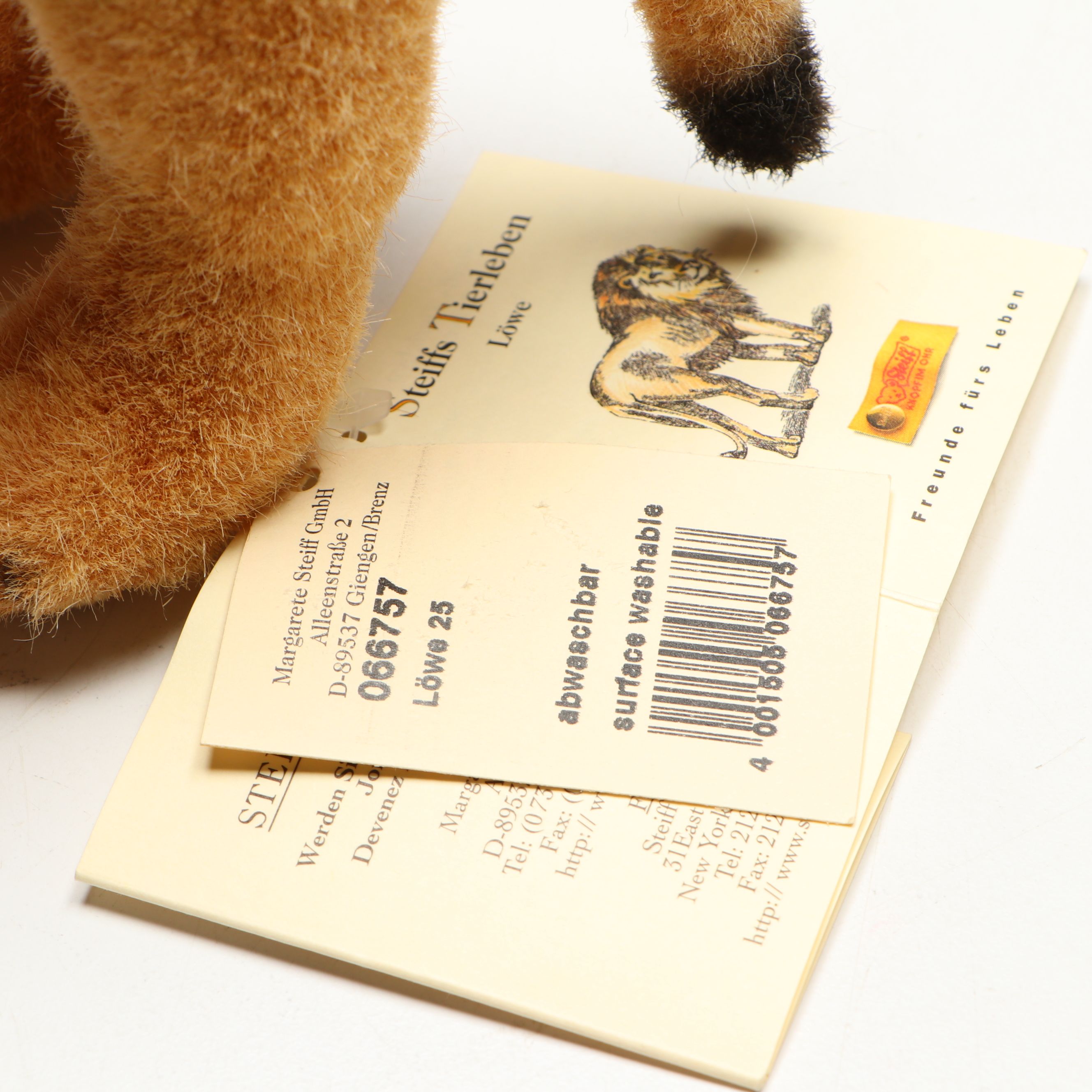 Steiff "Löwe" and Elephant Stuffed Animal Toys