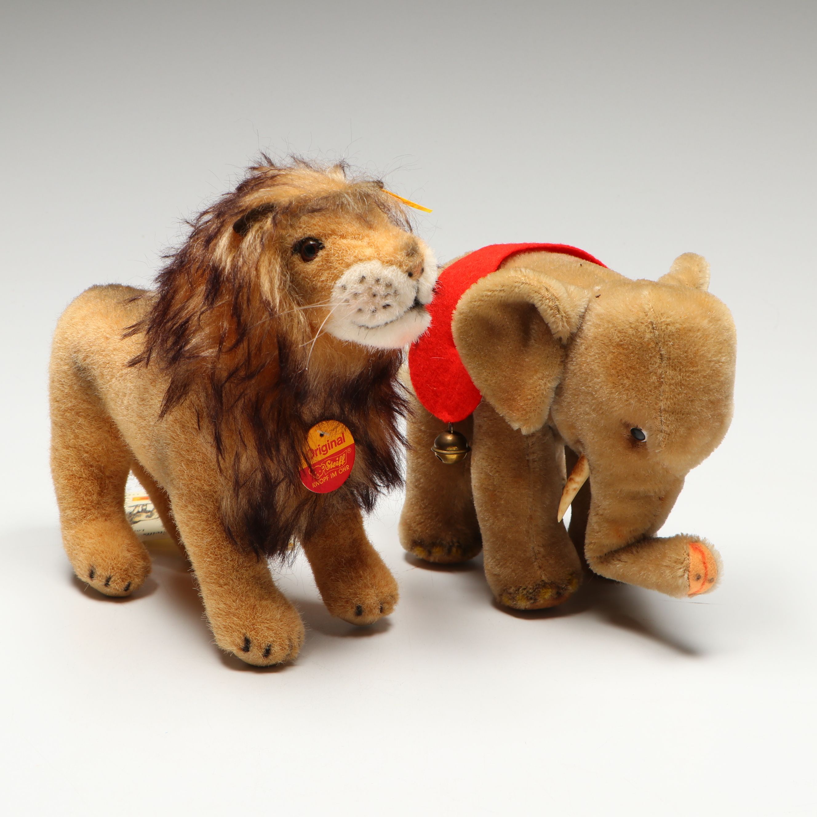 Steiff "Löwe" and Elephant Stuffed Animal Toys