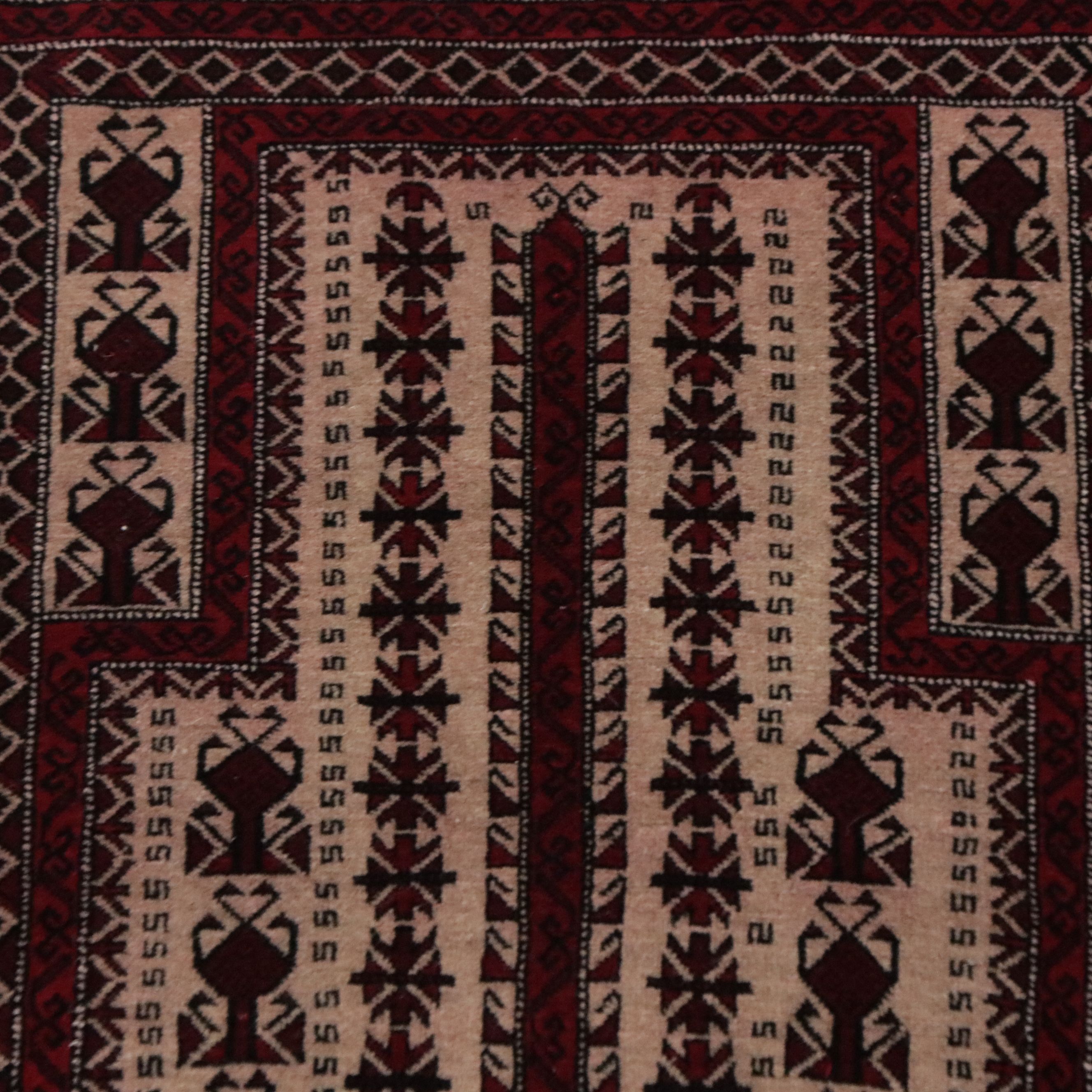 2'8 x 4'9 Hand-Knotted Afghan Baluch Prayer Rug