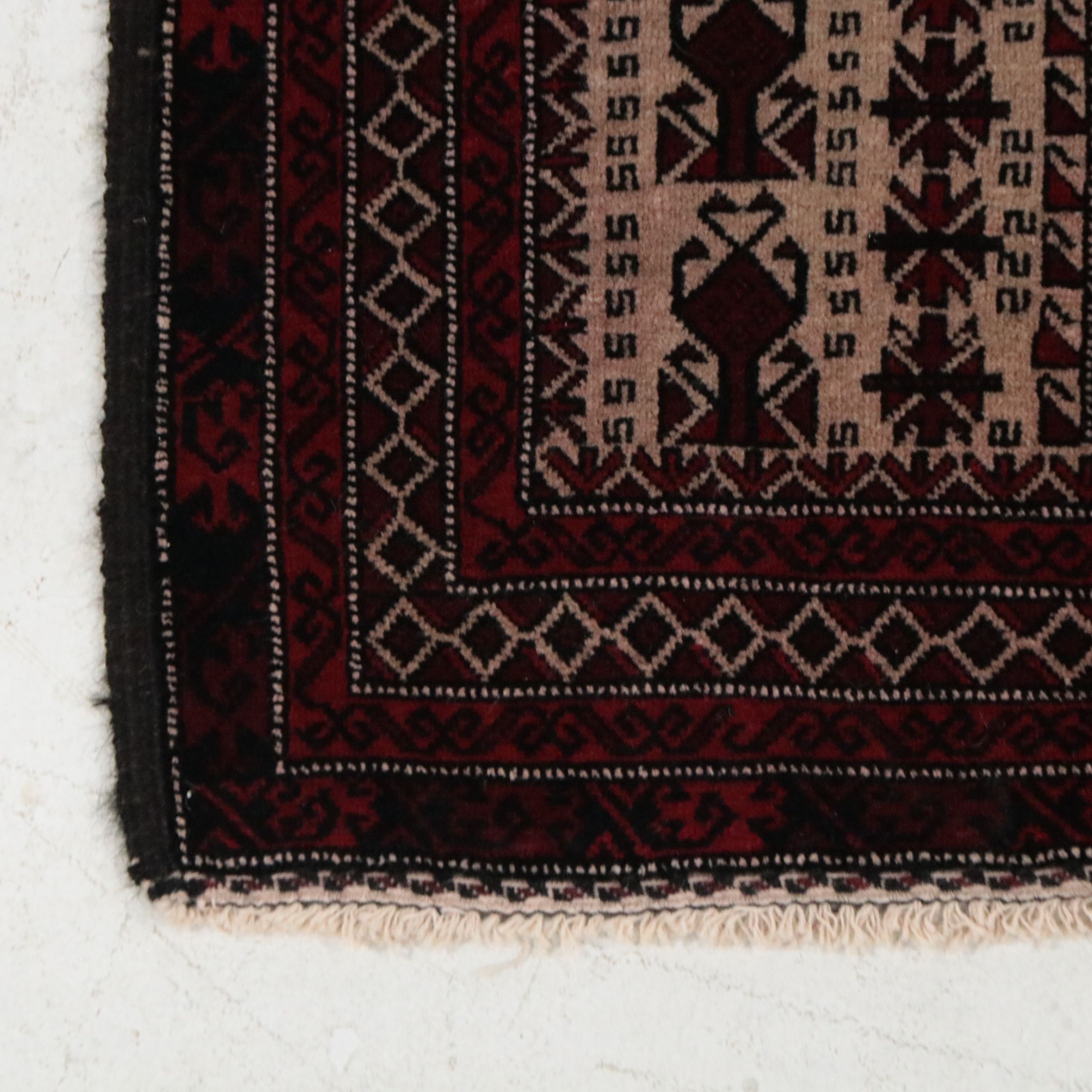 2'8 x 4'9 Hand-Knotted Afghan Baluch Prayer Rug