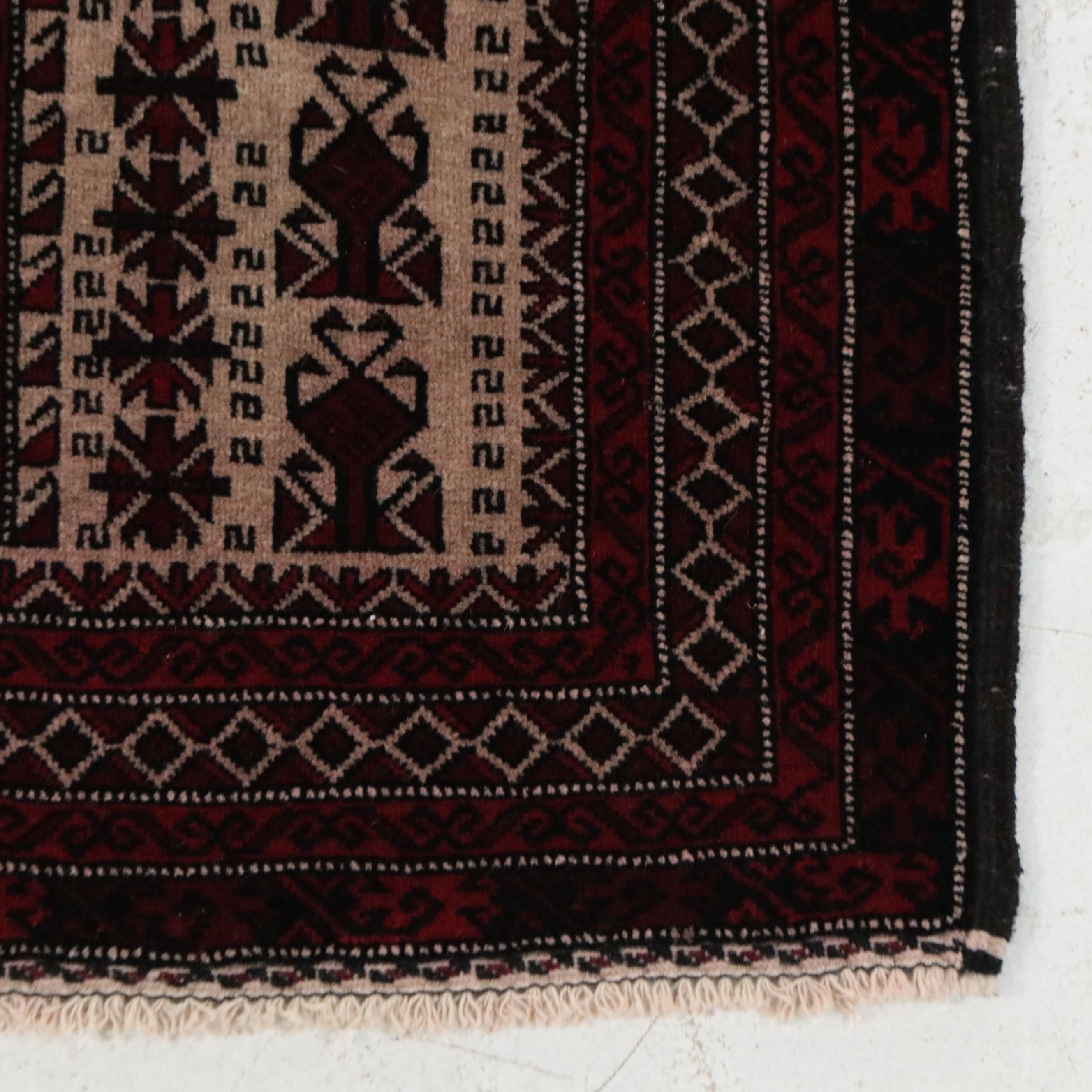 2'8 x 4'9 Hand-Knotted Afghan Baluch Prayer Rug