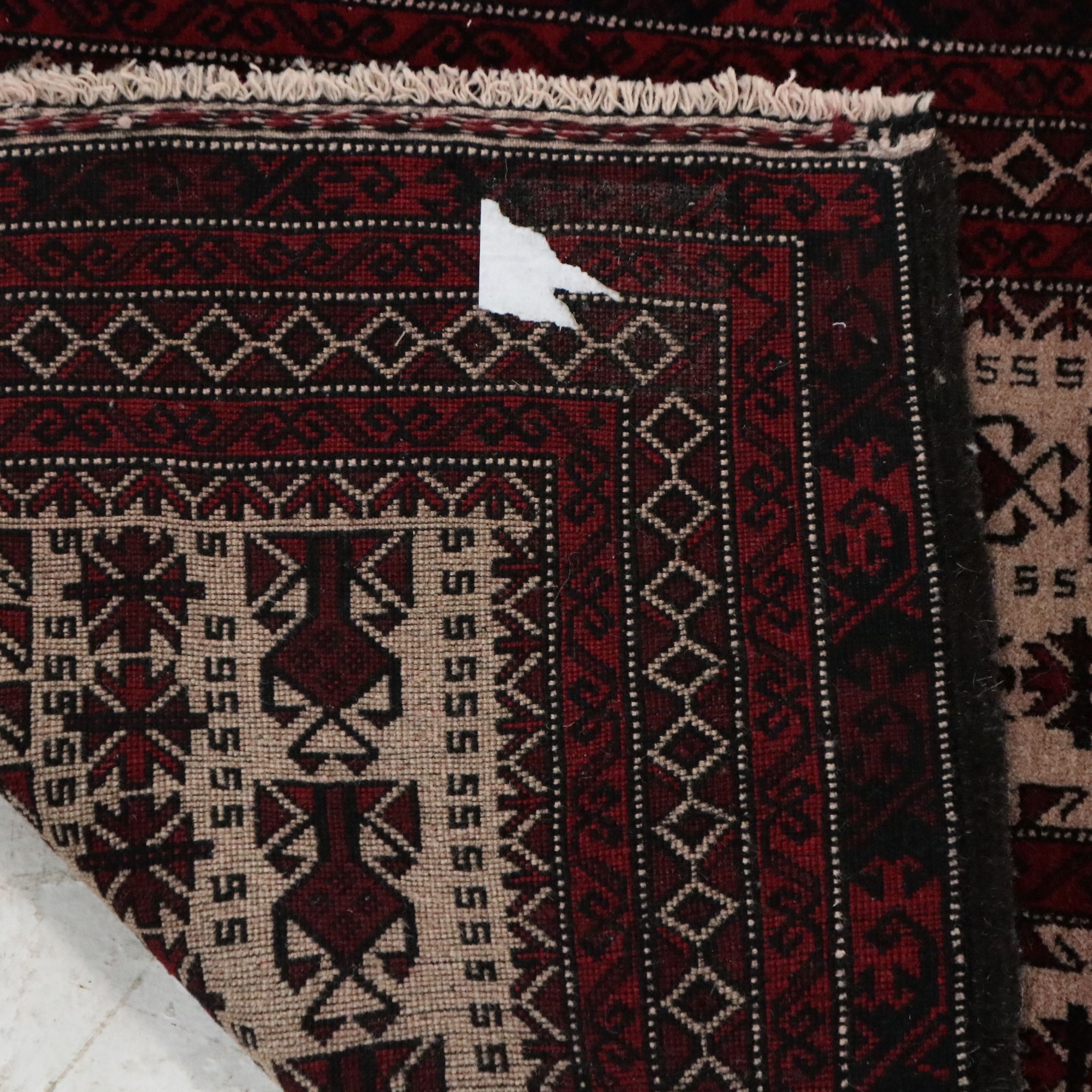 2'8 x 4'9 Hand-Knotted Afghan Baluch Prayer Rug