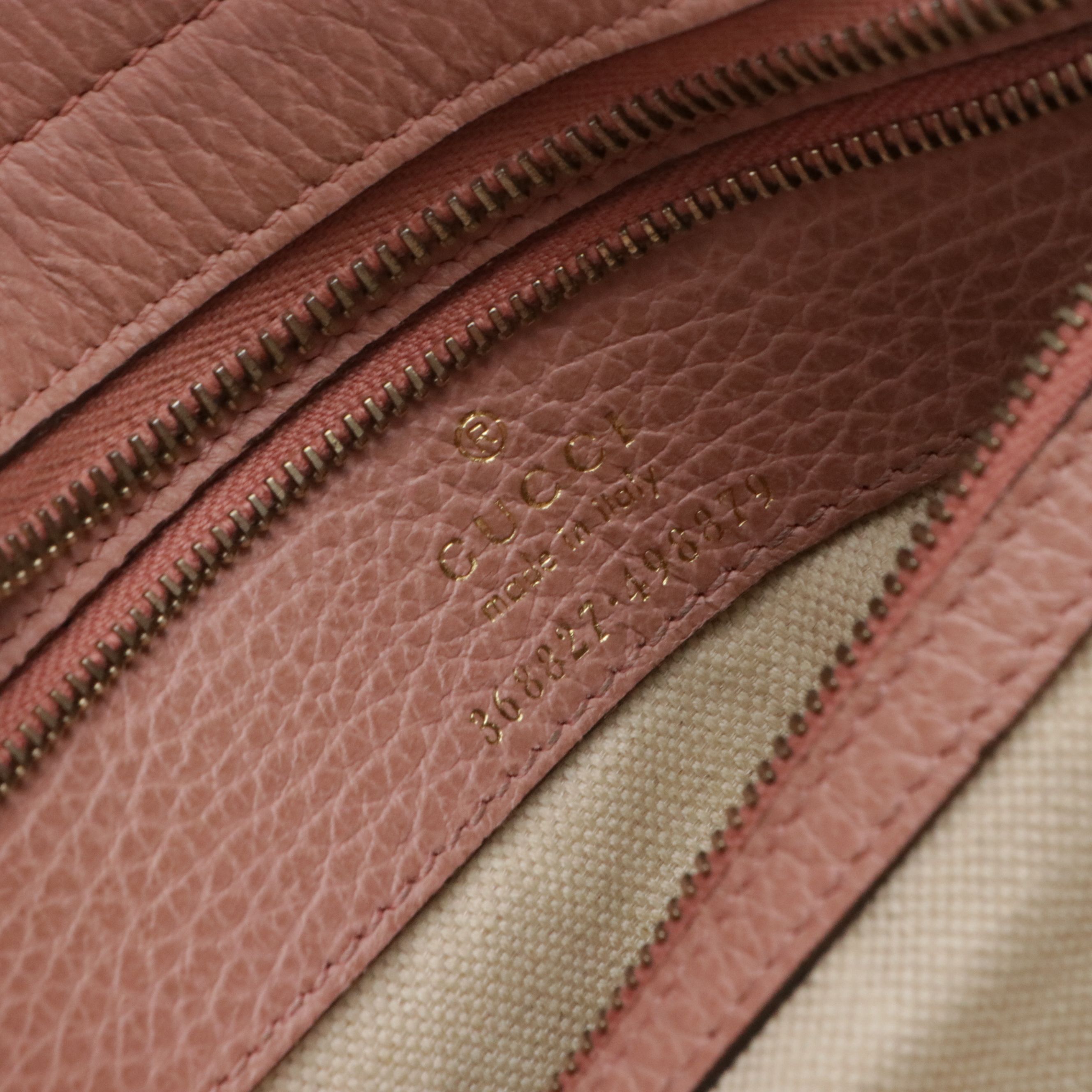 Gucci Mini Swing Two-Way Zip Tote Bag in Pink Grained Calfskin Leather