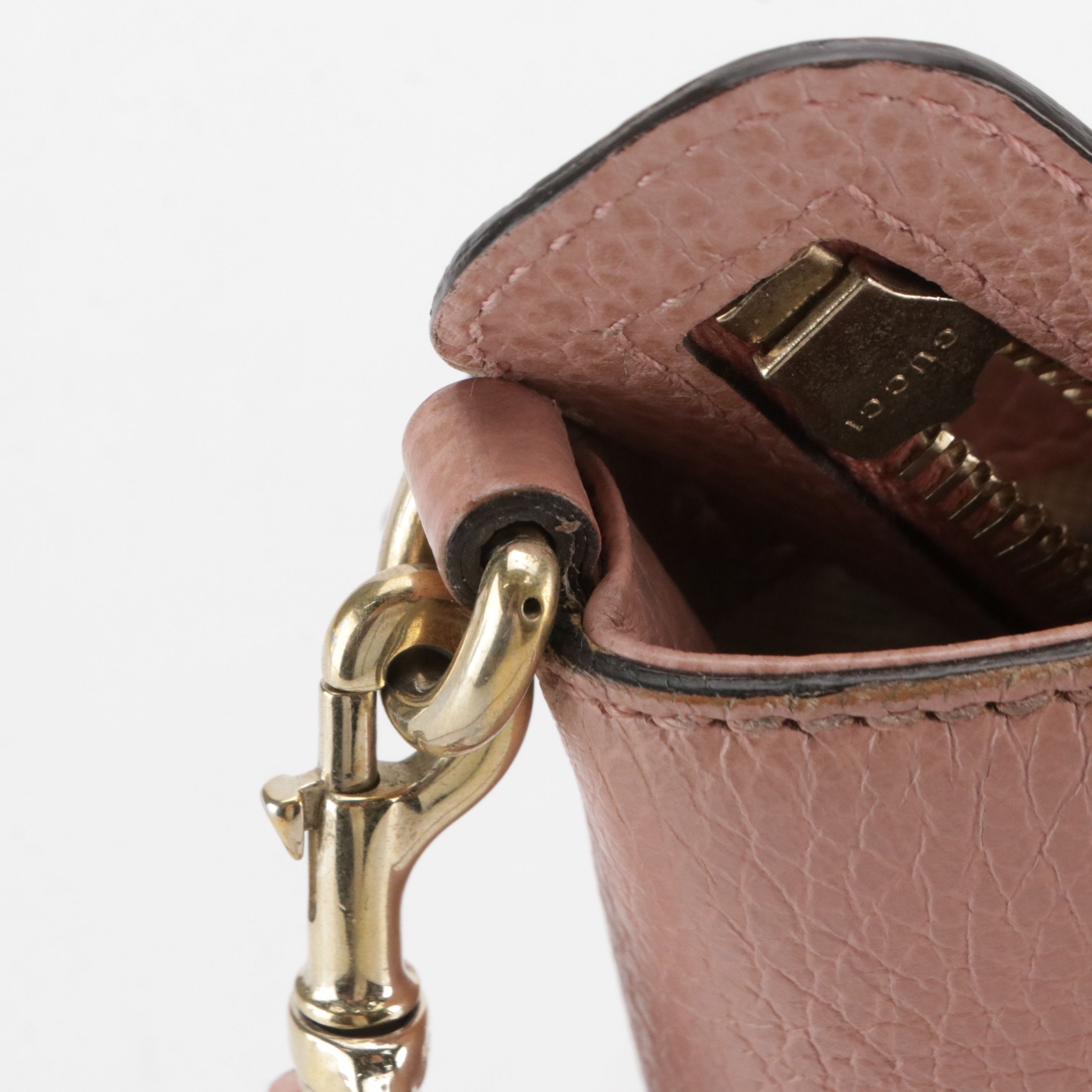 Gucci Mini Swing Two-Way Zip Tote Bag in Pink Grained Calfskin Leather