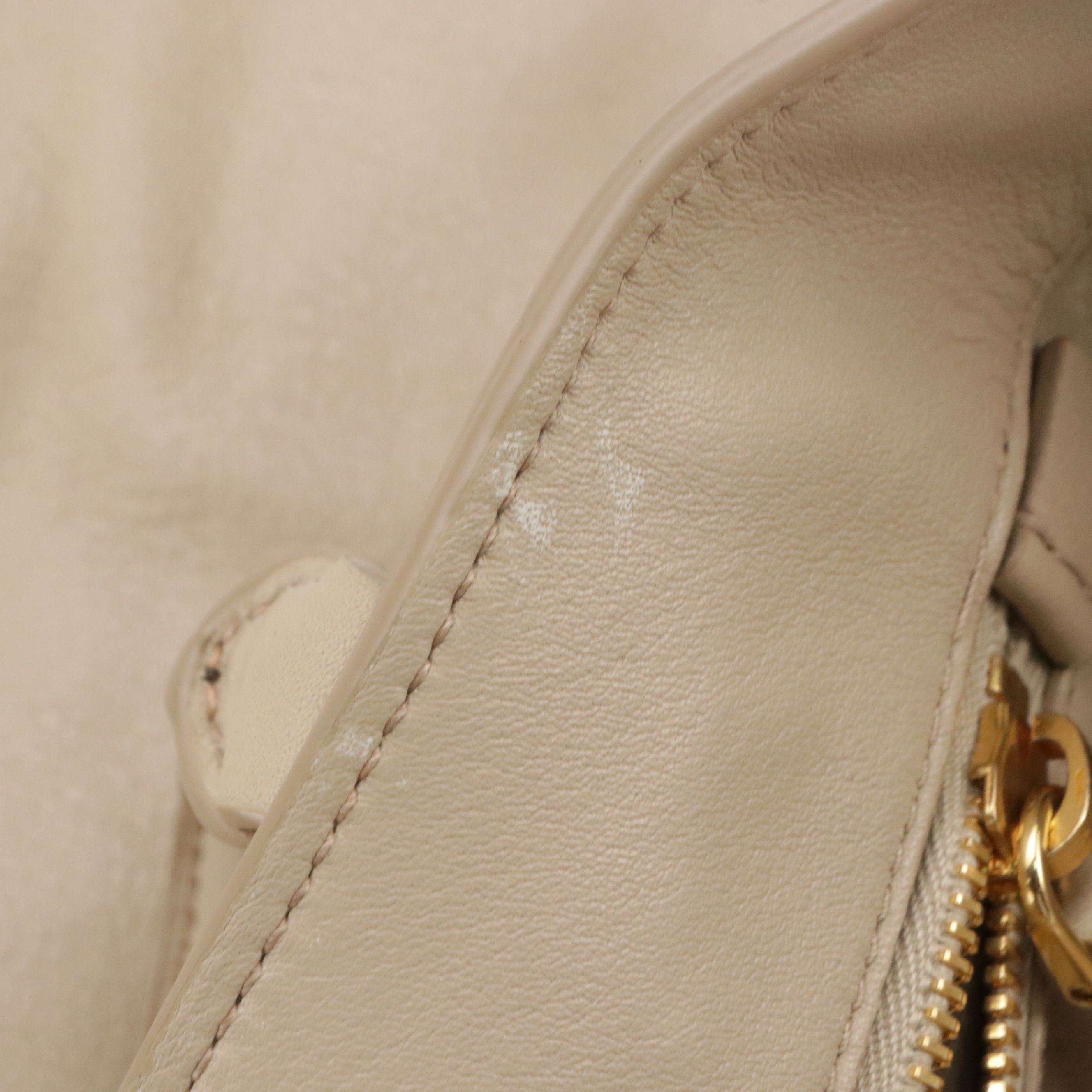 Prada Buckle Two-Way Shopping Tote Bag in Natural Soft Calfskin Leather