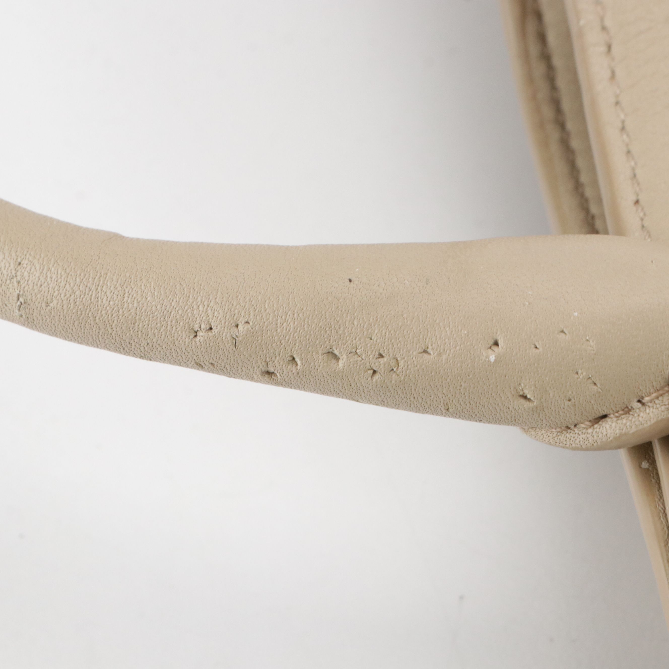 Prada Buckle Two-Way Shopping Tote Bag in Natural Soft Calfskin Leather