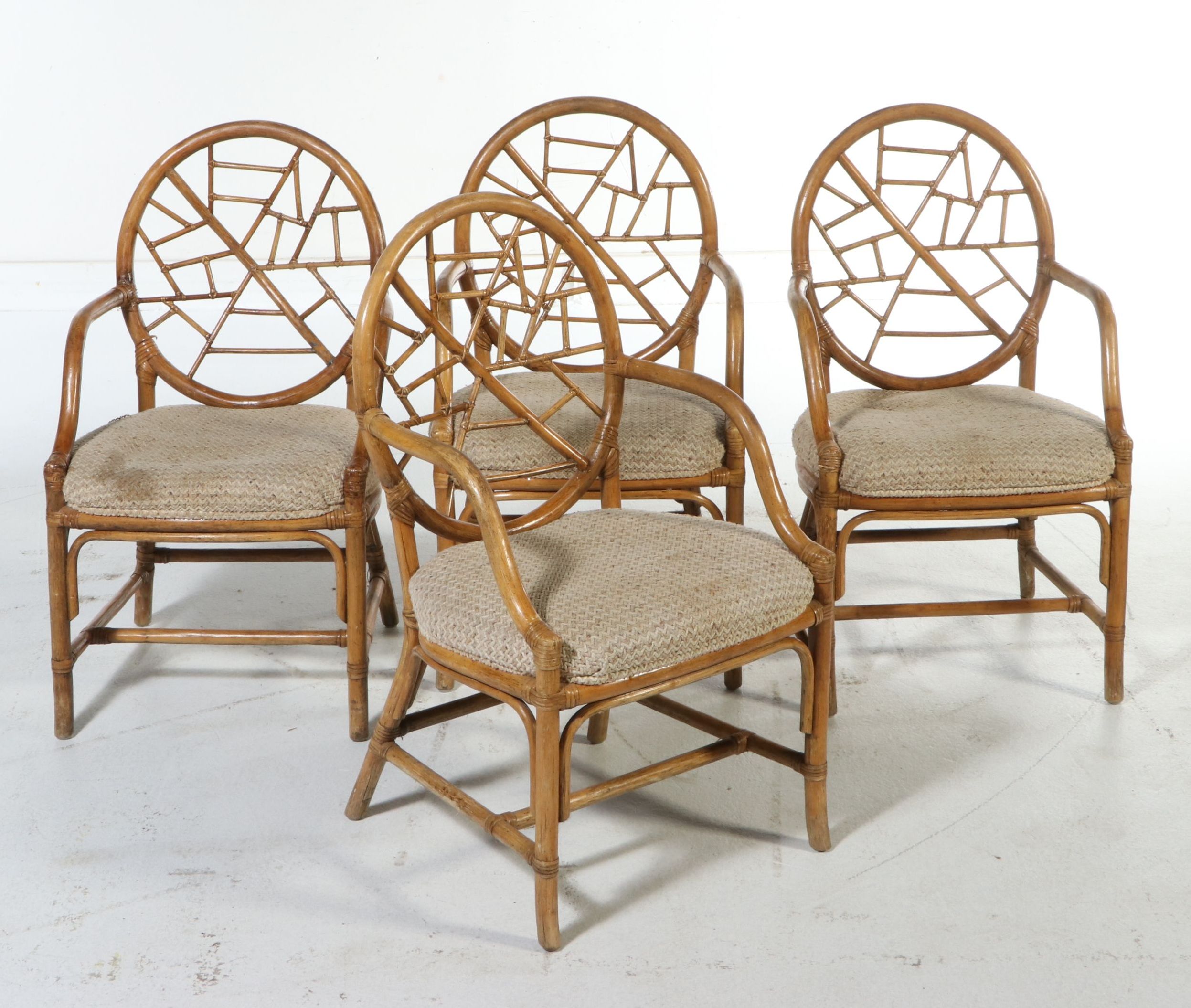 Set of Four Rattan Armchairs