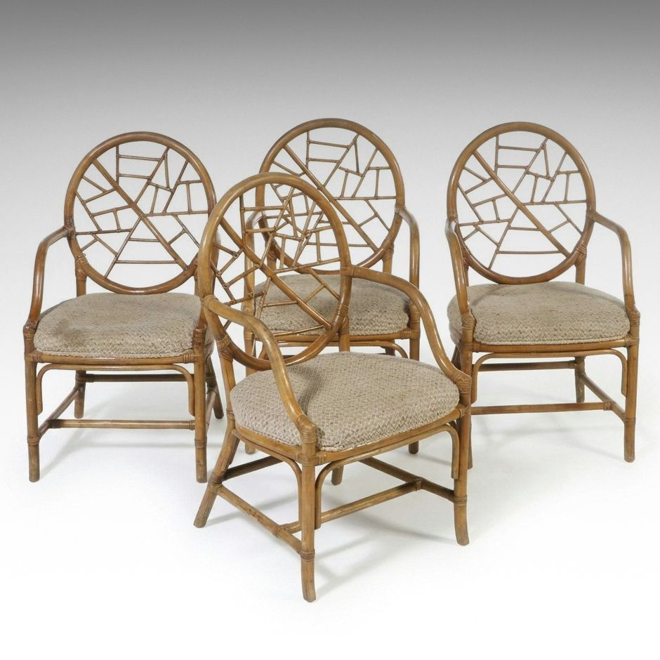 Set of Four Rattan Armchairs