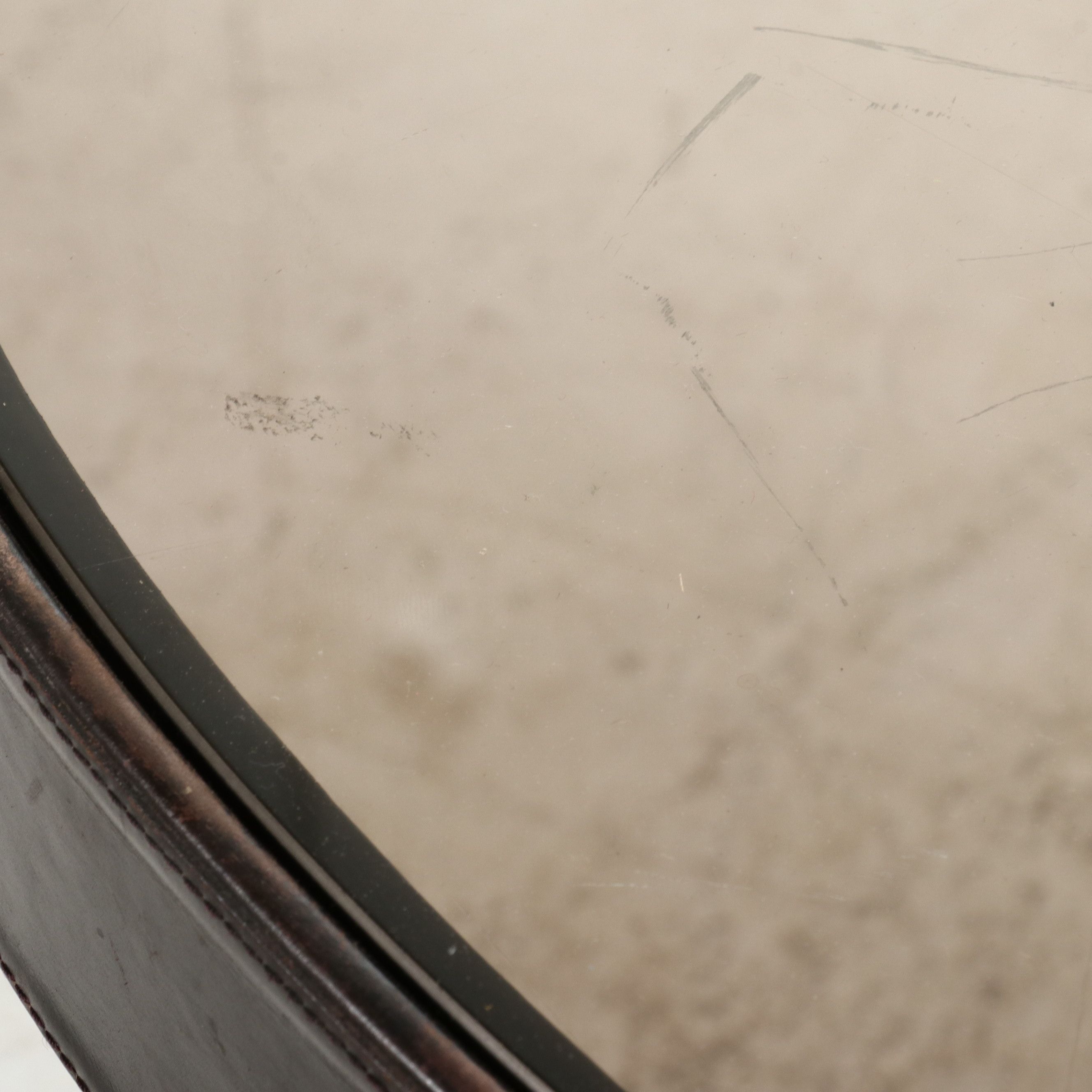 Jacques Adnet Inspired Table with Smoked Glass Top