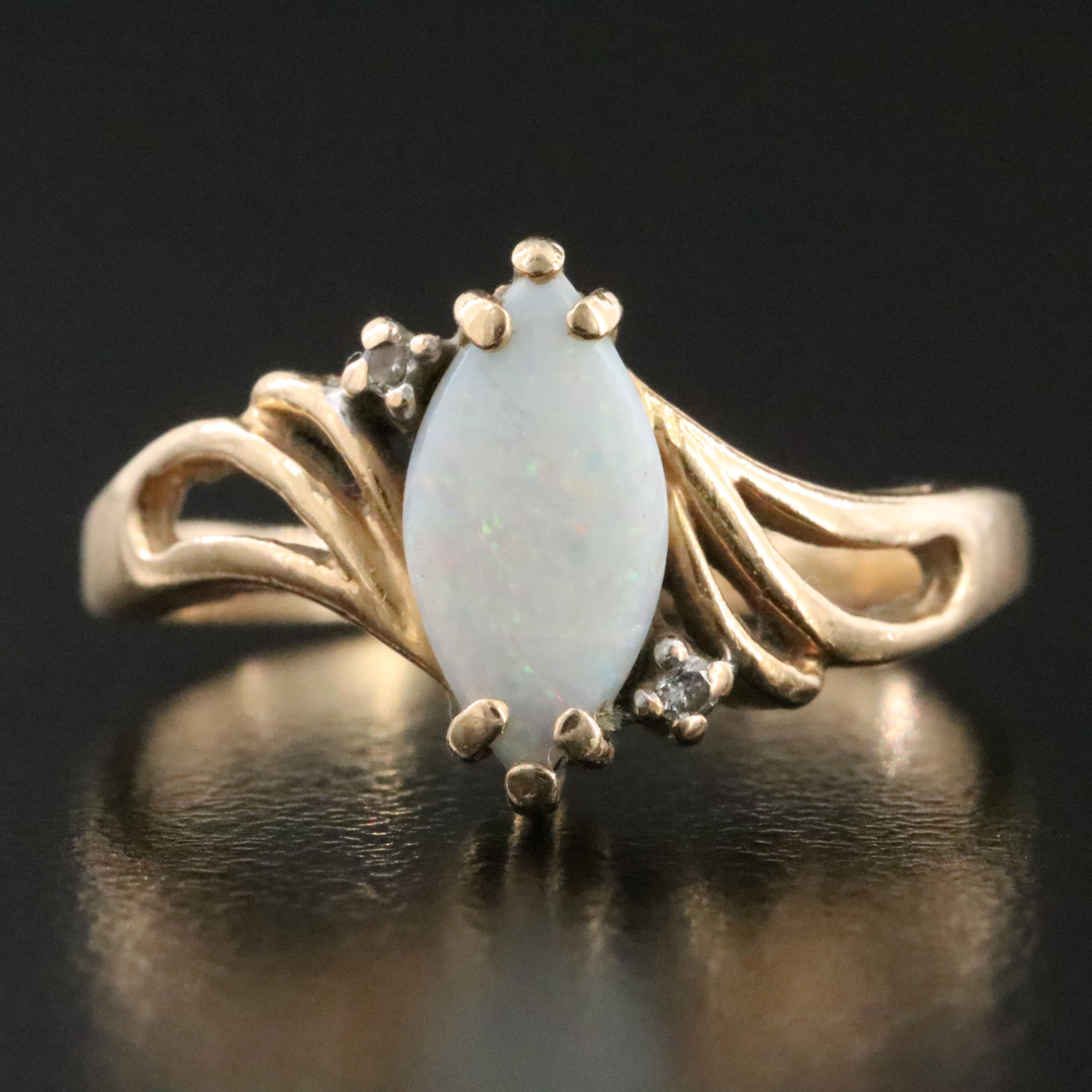 14K Opal and Diamond Ring