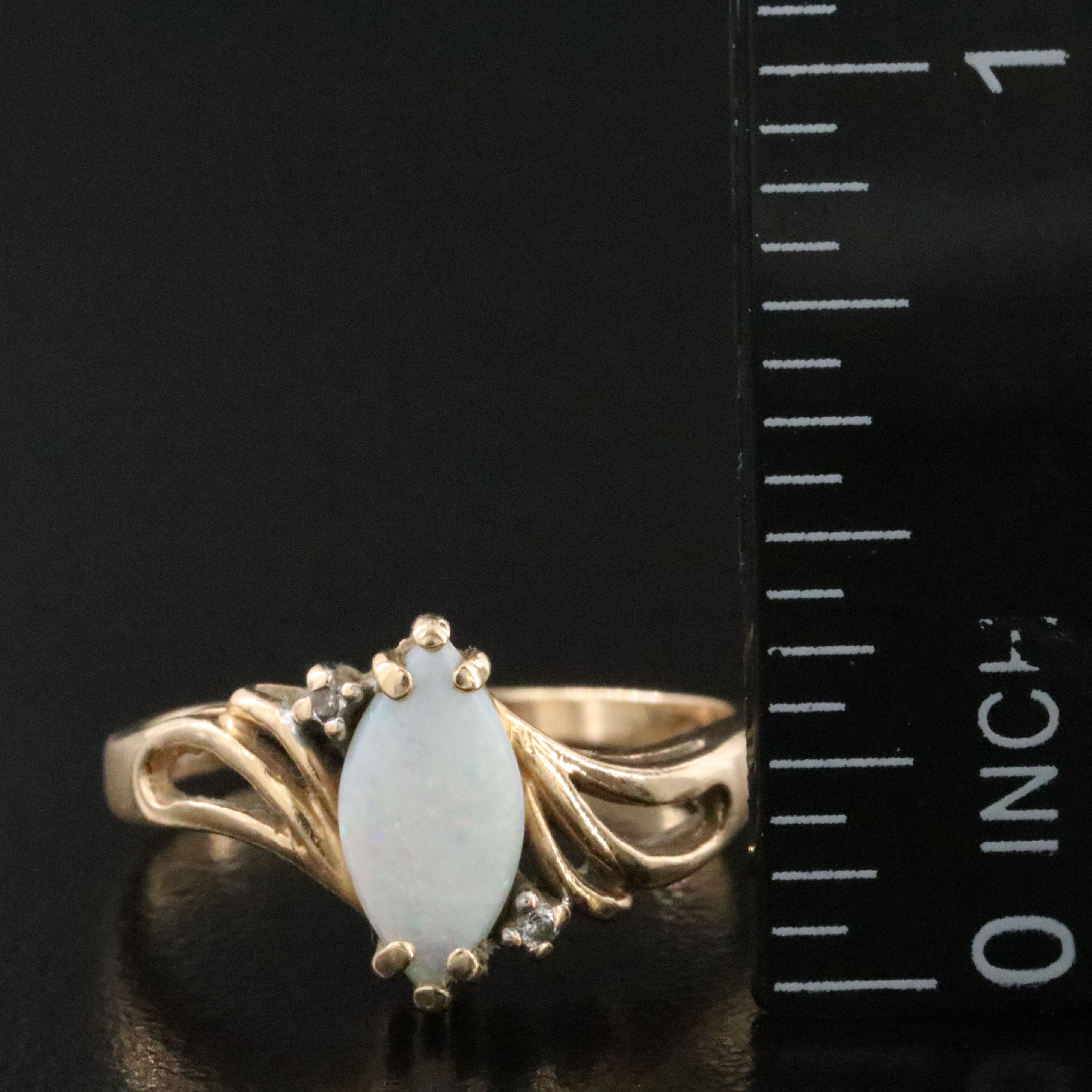 14K Opal and Diamond Ring
