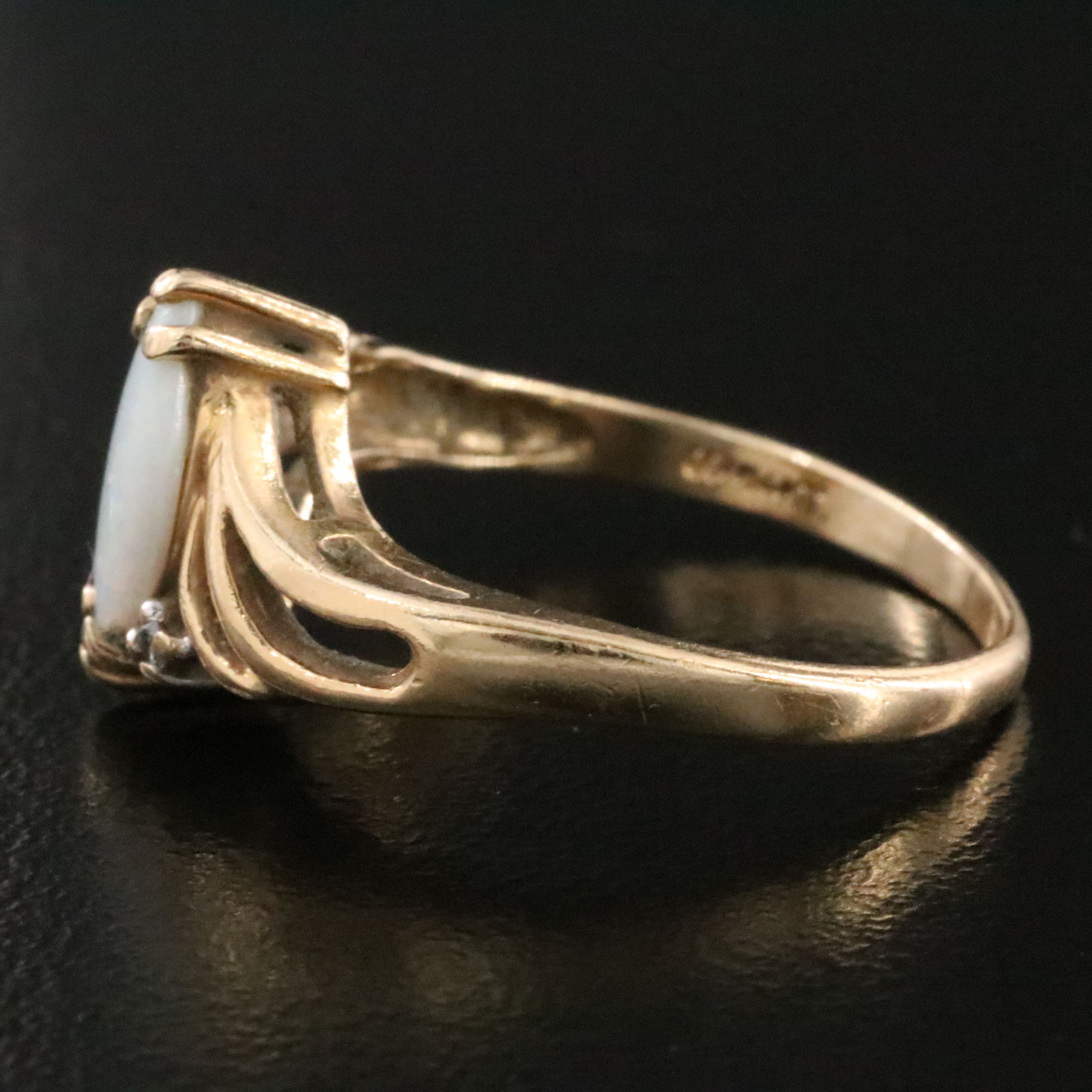 14K Opal and Diamond Ring