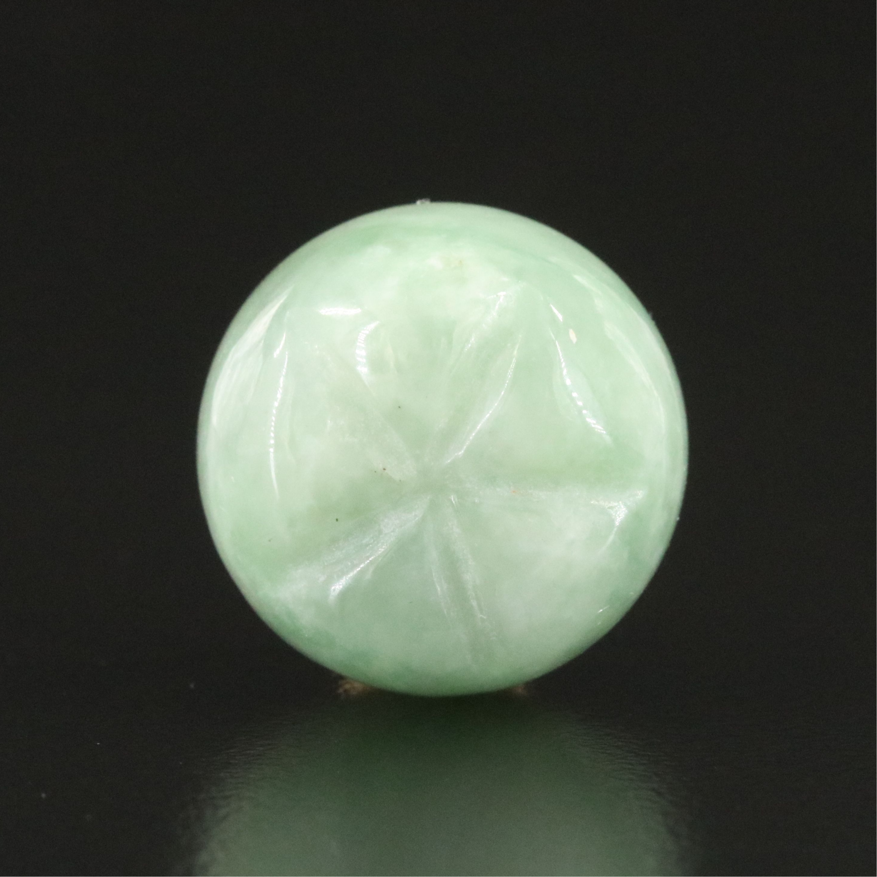 14K Jadeite and Peridot Apple Pendant