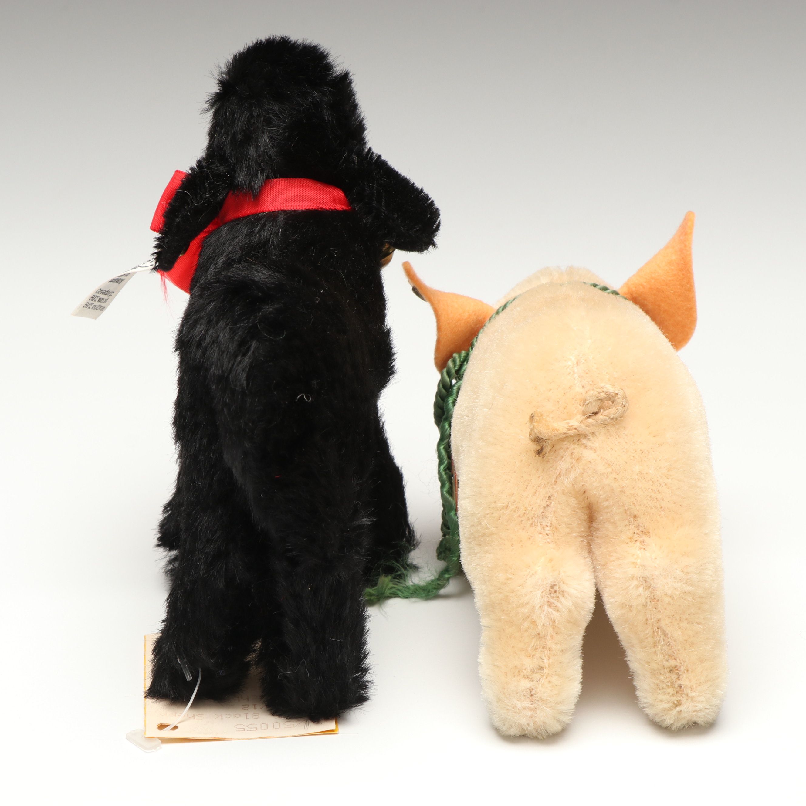 Steiff "Baba Black Sheep" and "Jolanthe Pig" Mohair Stuffed Toys