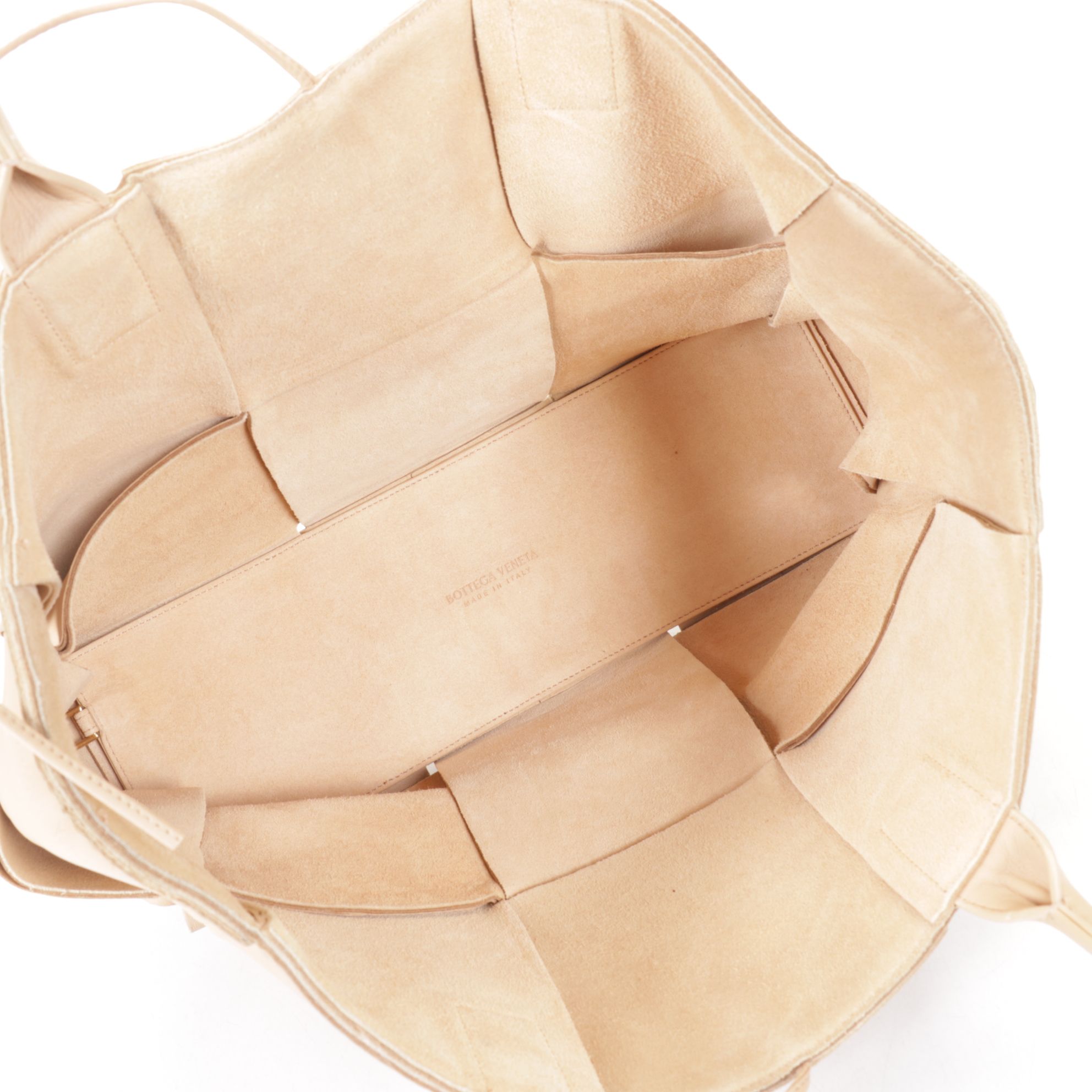 Bottega Veneta Arco Tote in Beige Maxi Intrecciato Nappa Leather