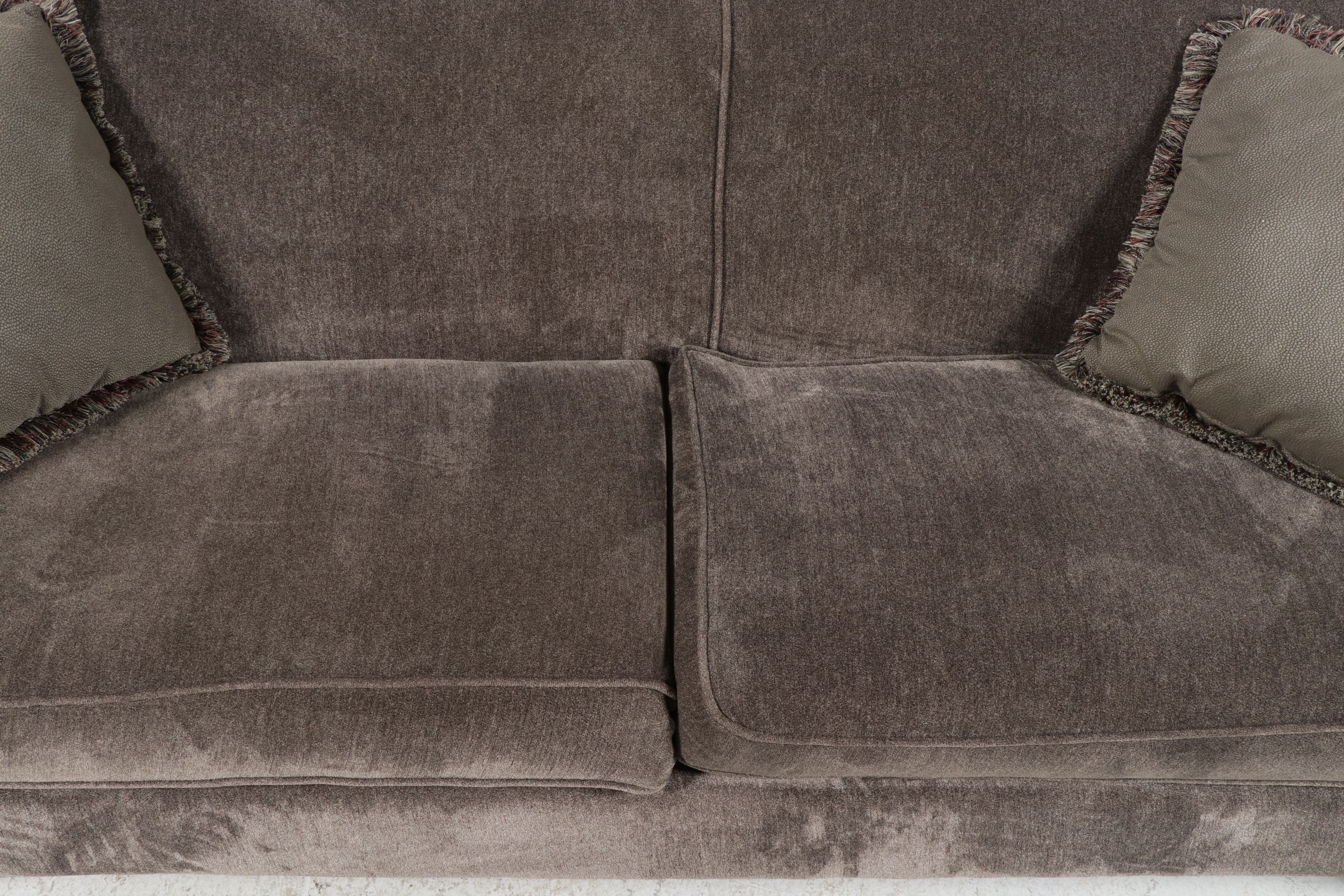 Bassett Furniture Transitional Velvet Sofa
