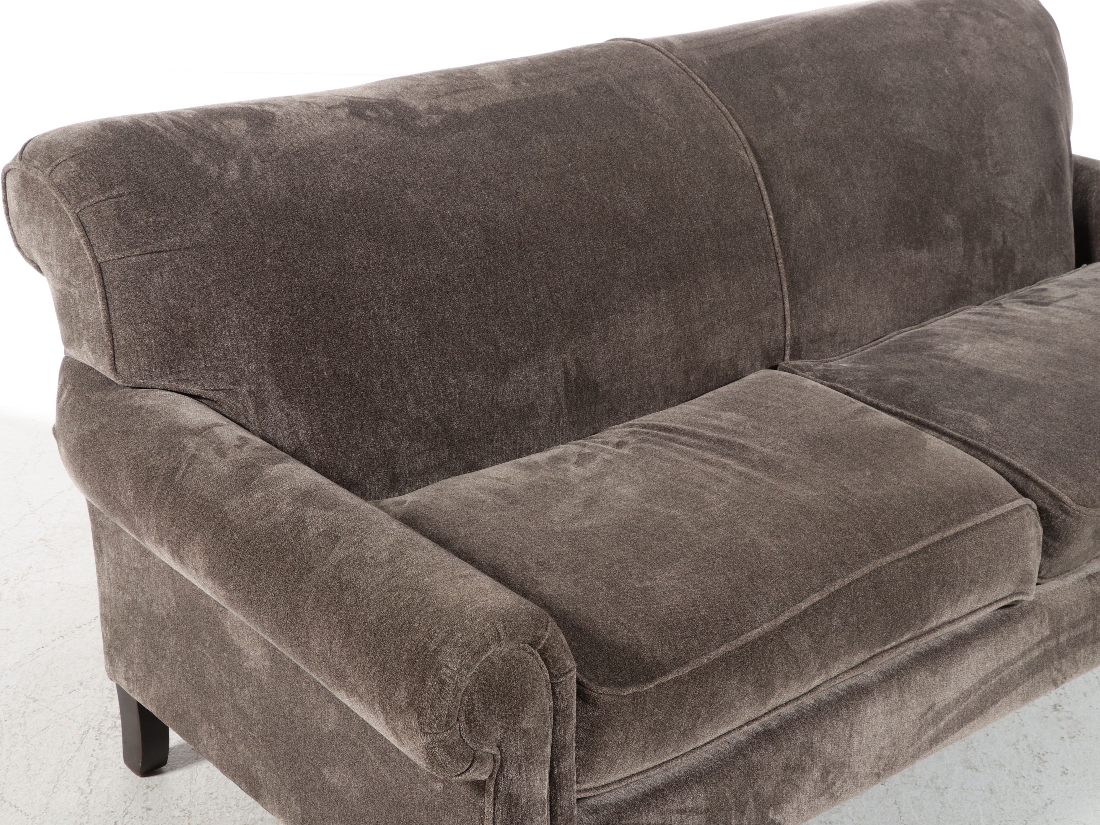 Bassett Furniture Transitional Velvet Sofa