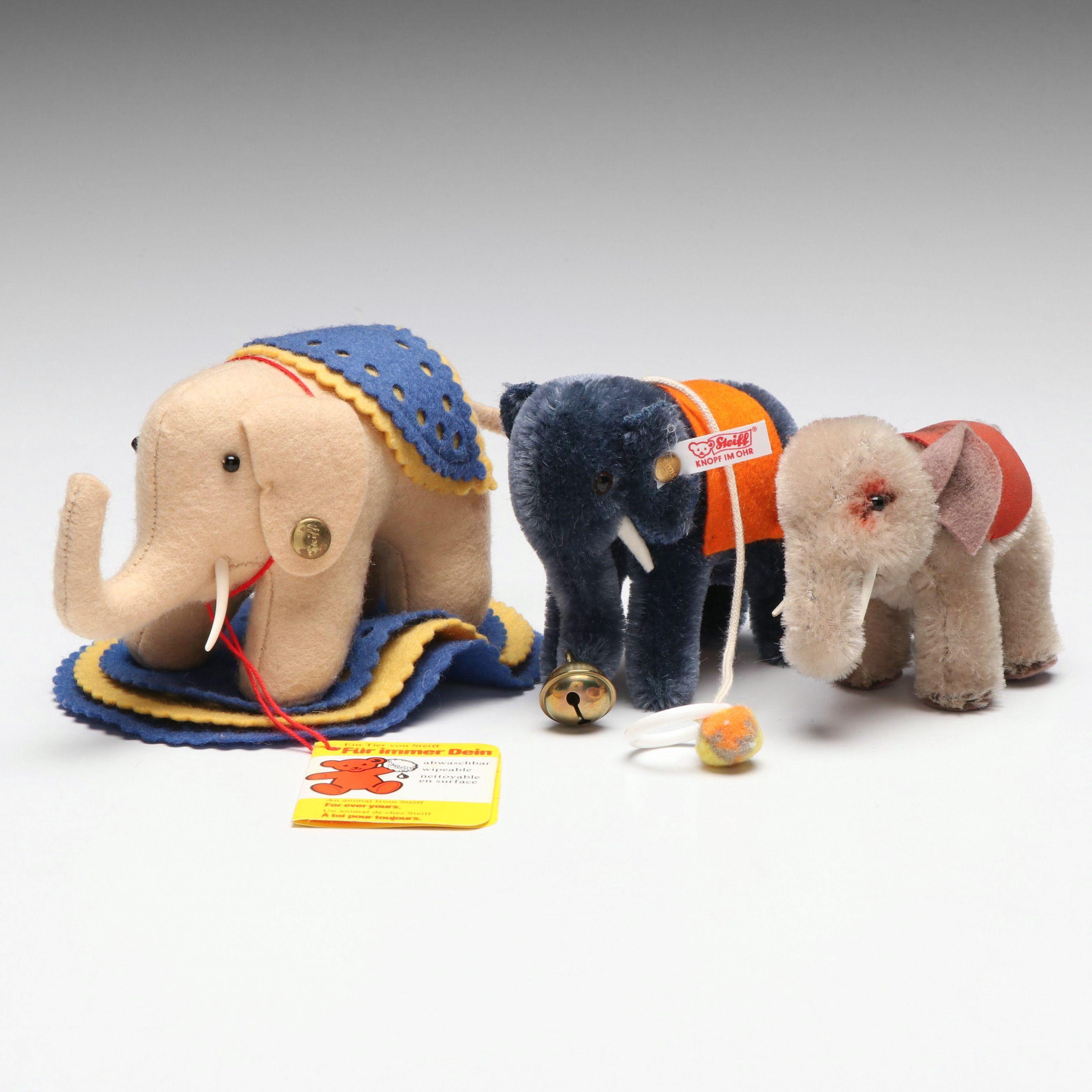 Steiff Mohair and Other Wool Elephants