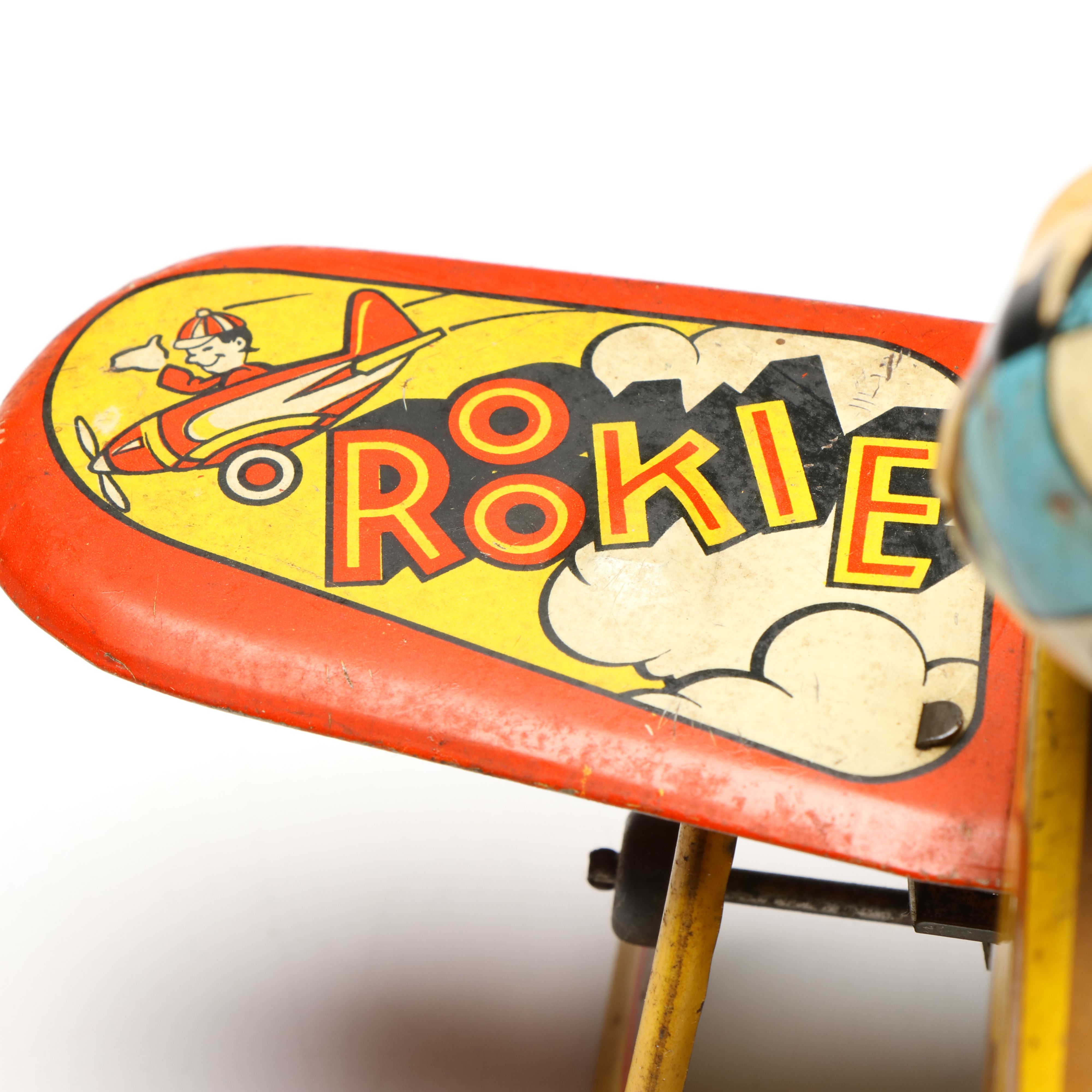 Marx "Rookie Pilot" Wind Up Tin Toy Airplane, 1940s