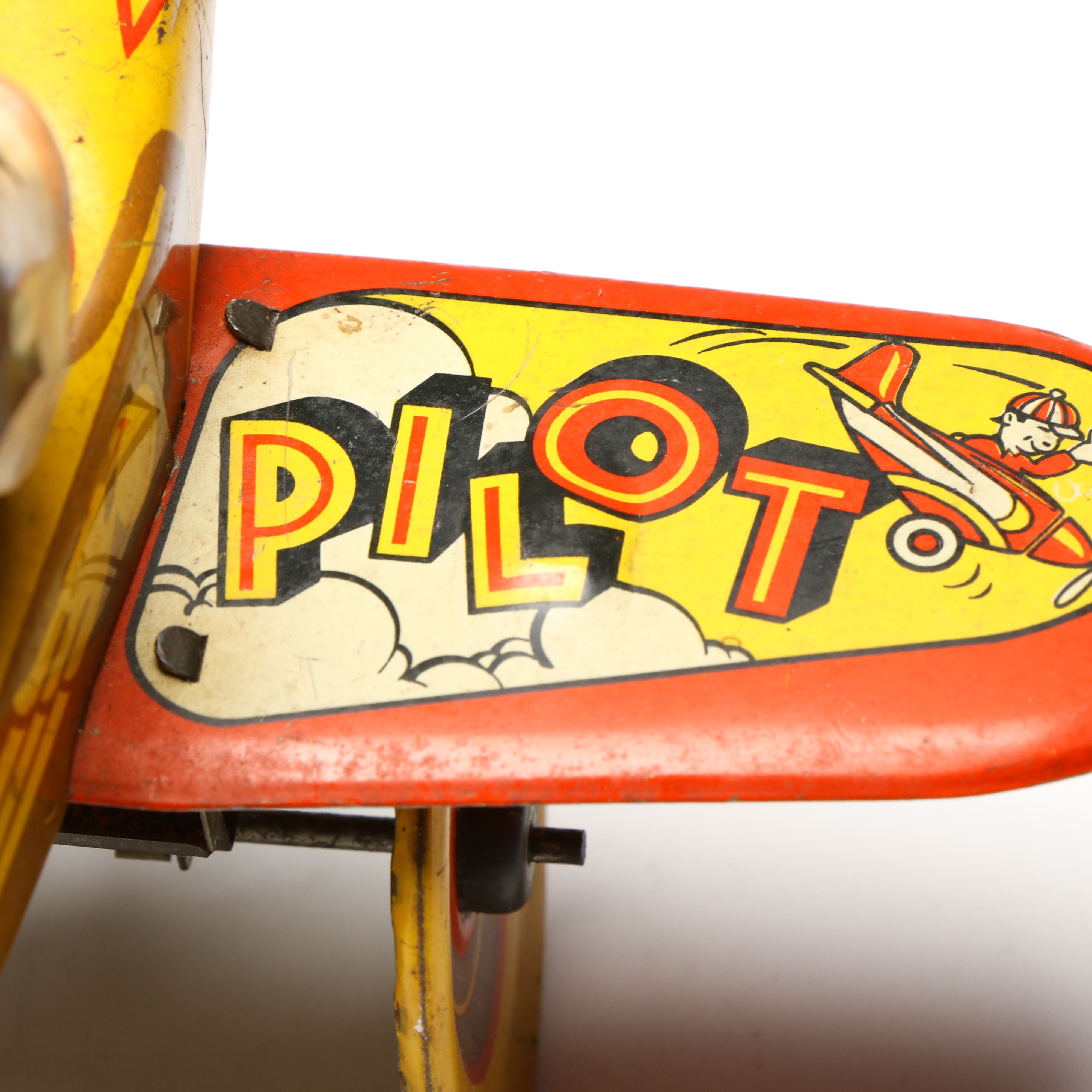 Marx "Rookie Pilot" Wind Up Tin Toy Airplane, 1940s