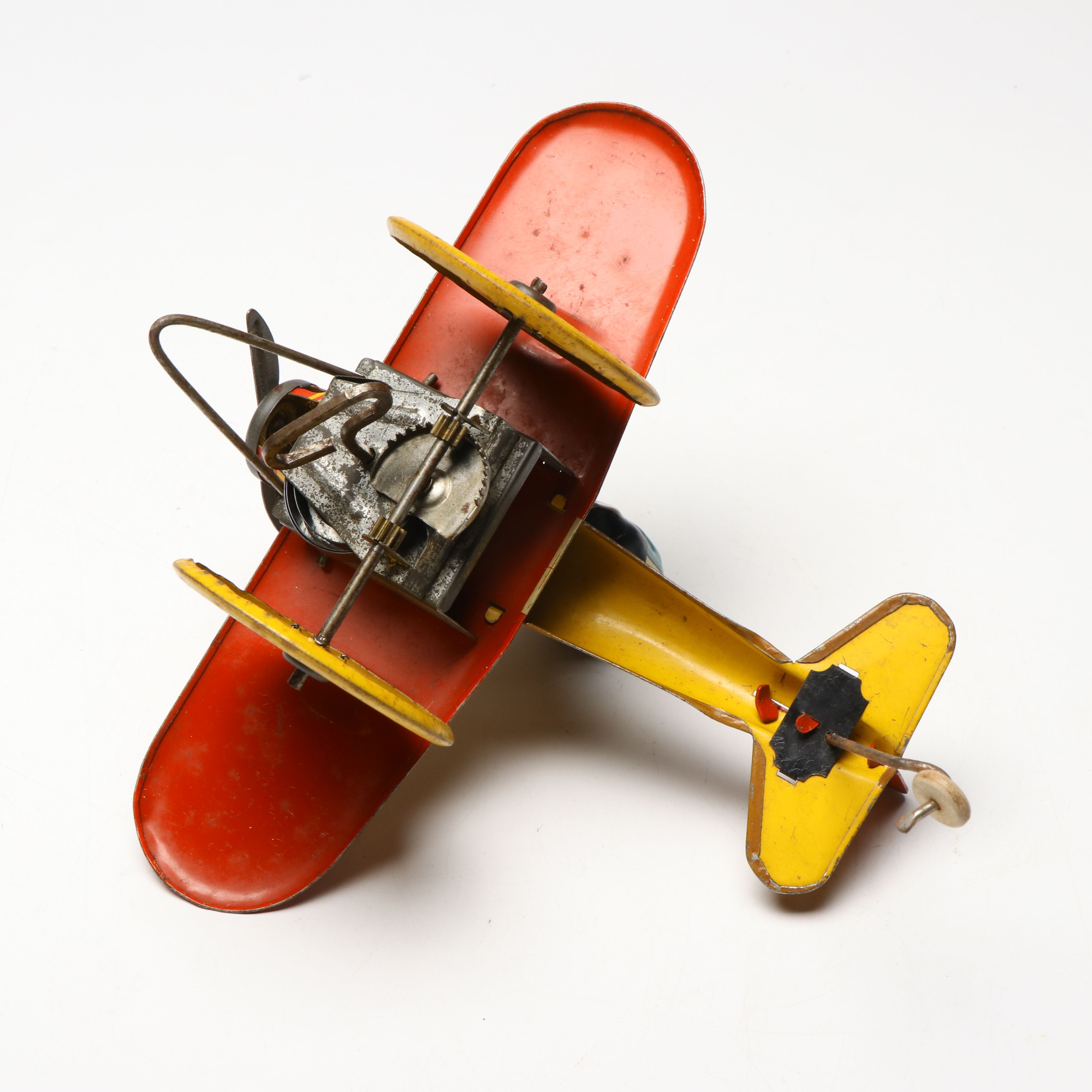 Marx "Rookie Pilot" Wind Up Tin Toy Airplane, 1940s