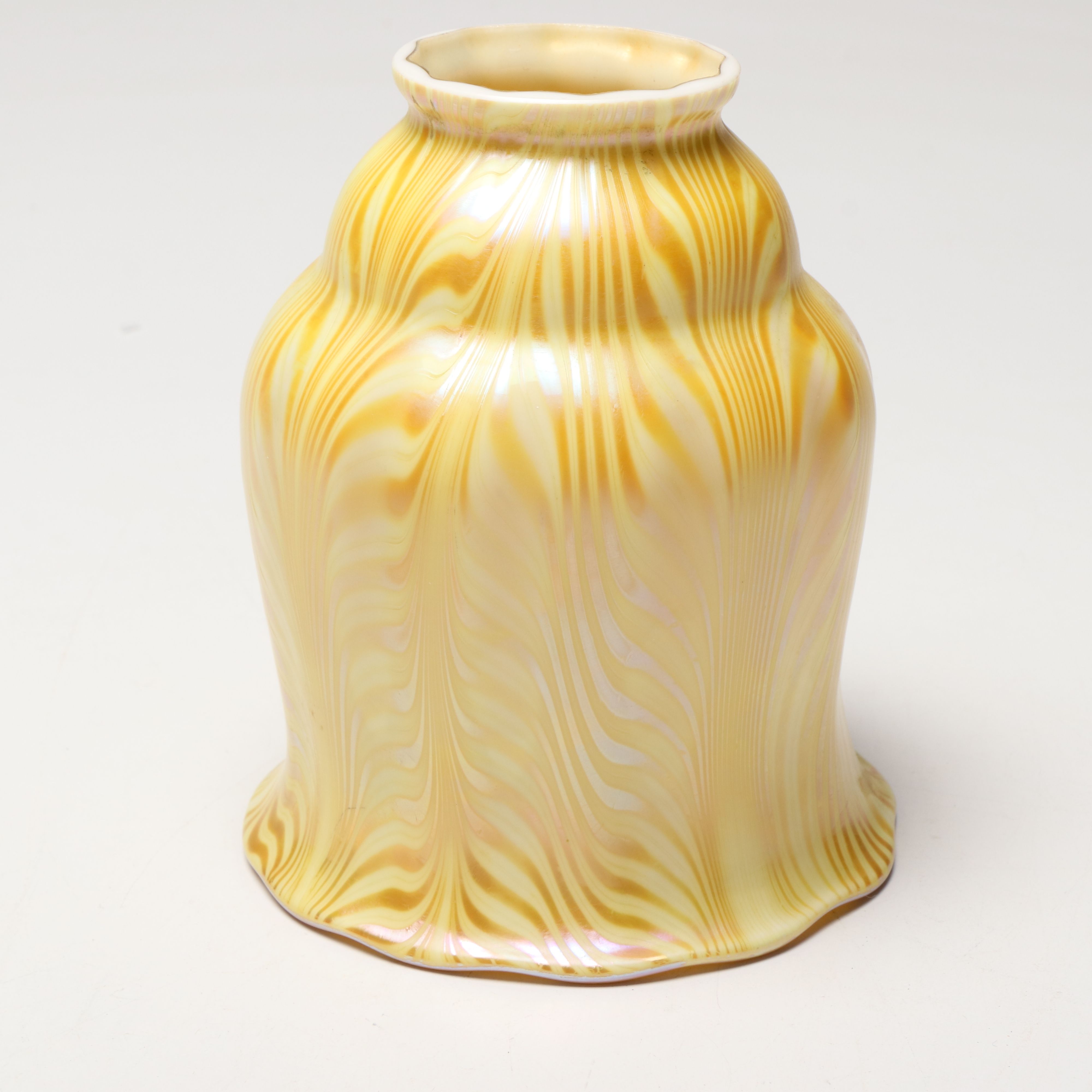 Steuben with Other Art Nouveau Iridescent Glass Lampshades