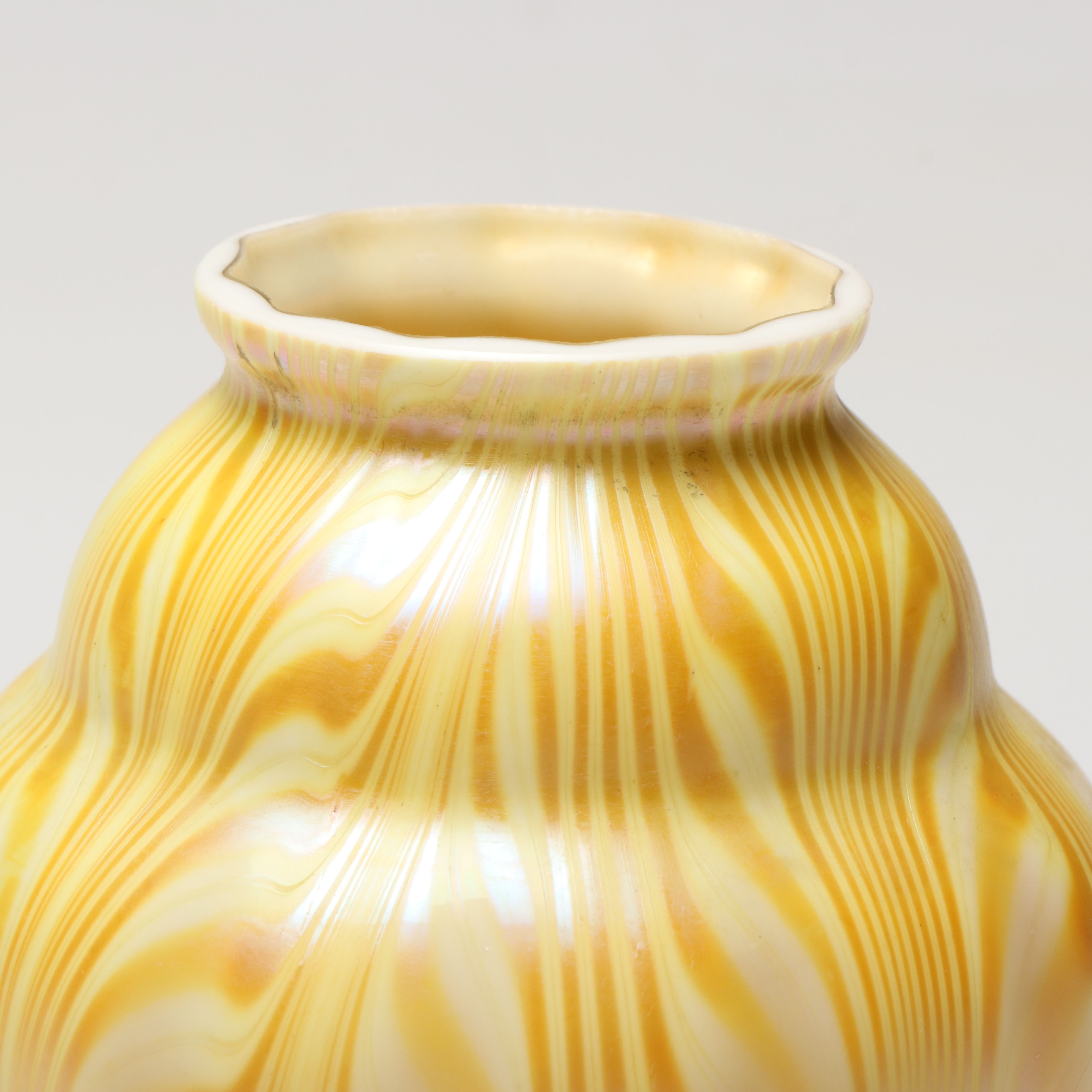 Steuben with Other Art Nouveau Iridescent Glass Lampshades