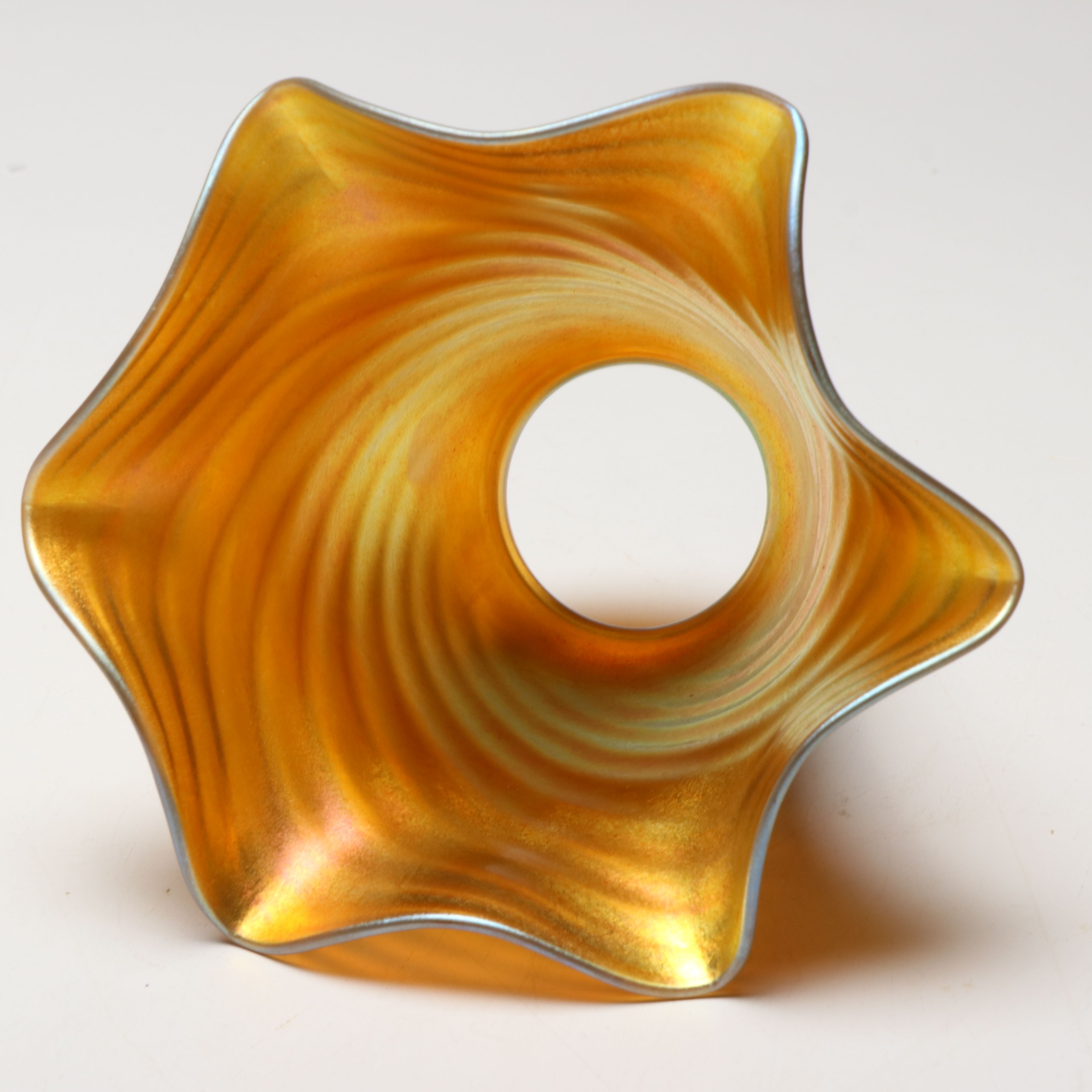 Steuben with Other Art Nouveau Iridescent Glass Lampshades