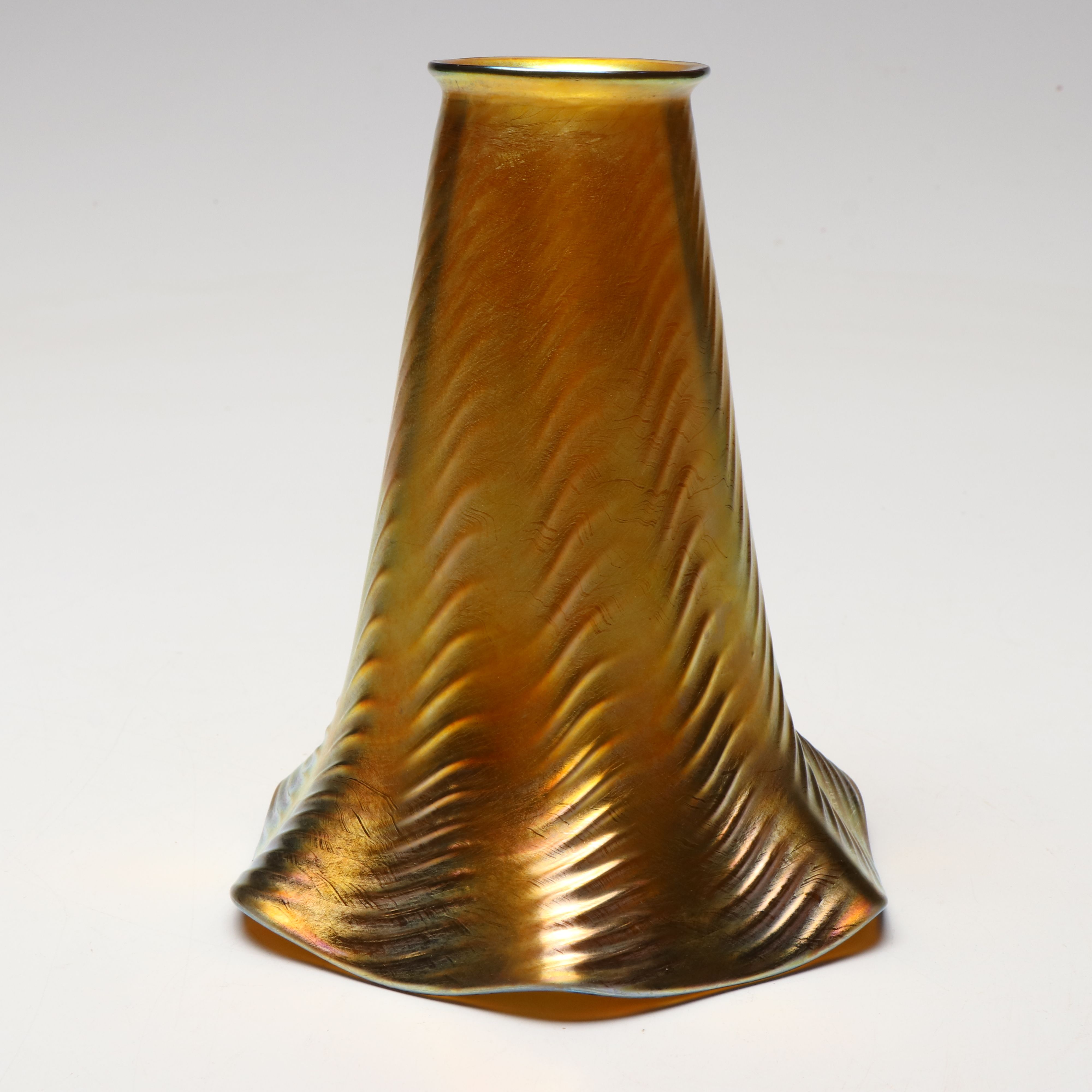 Steuben with Other Art Nouveau Iridescent Glass Lampshades