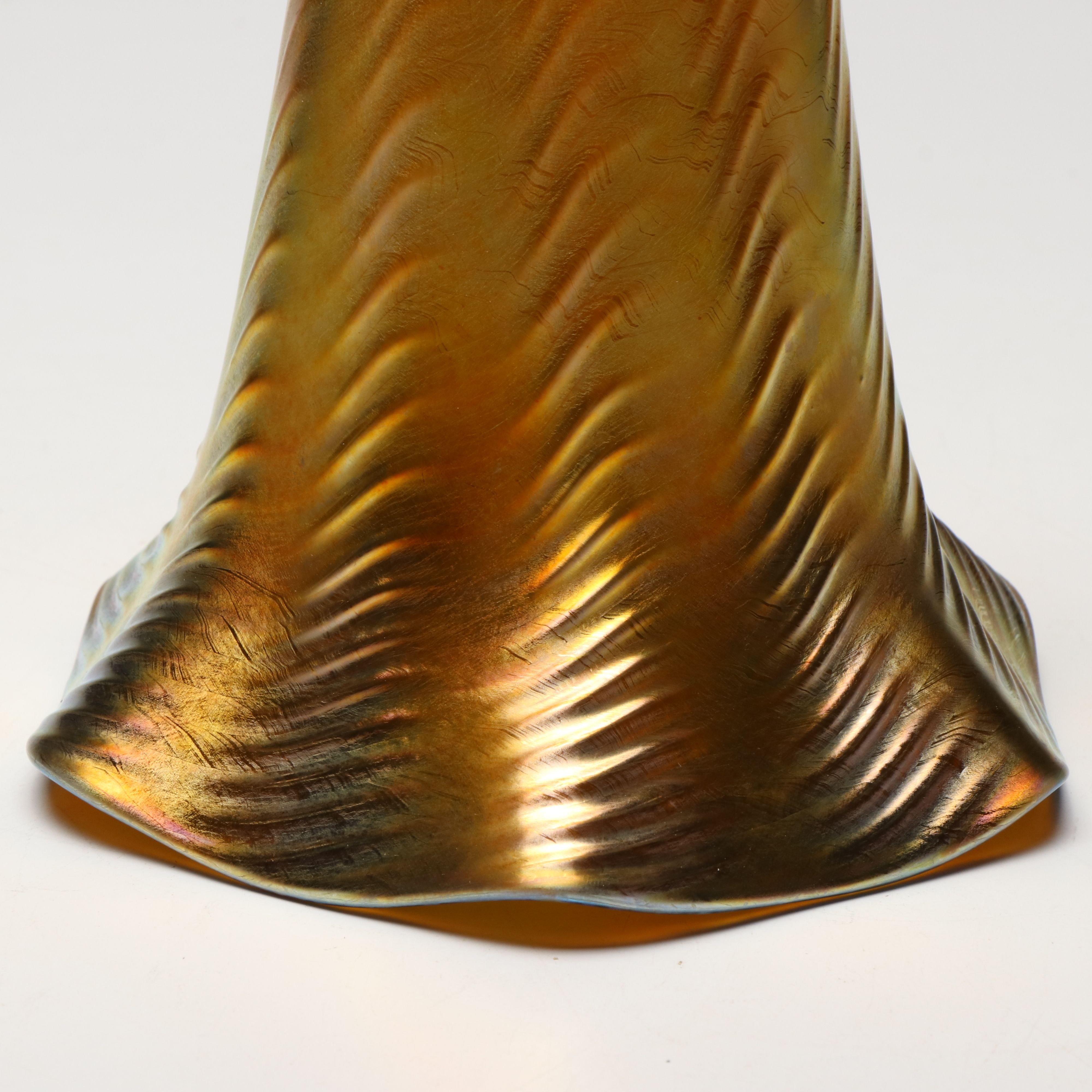 Steuben with Other Art Nouveau Iridescent Glass Lampshades