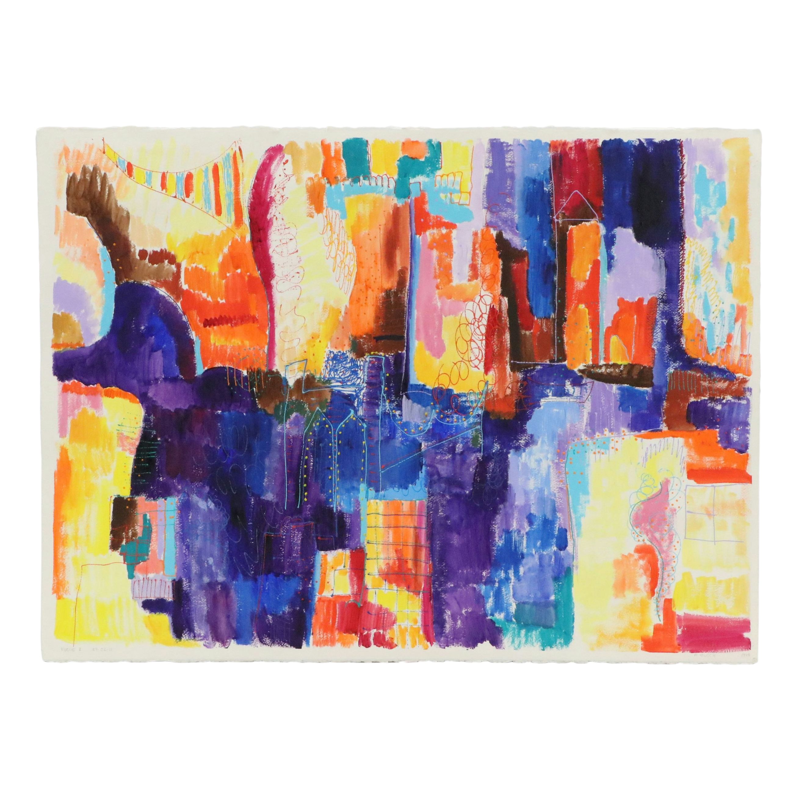 Rosemarie Bloch Acrylic Painting "Fugue I," 1989